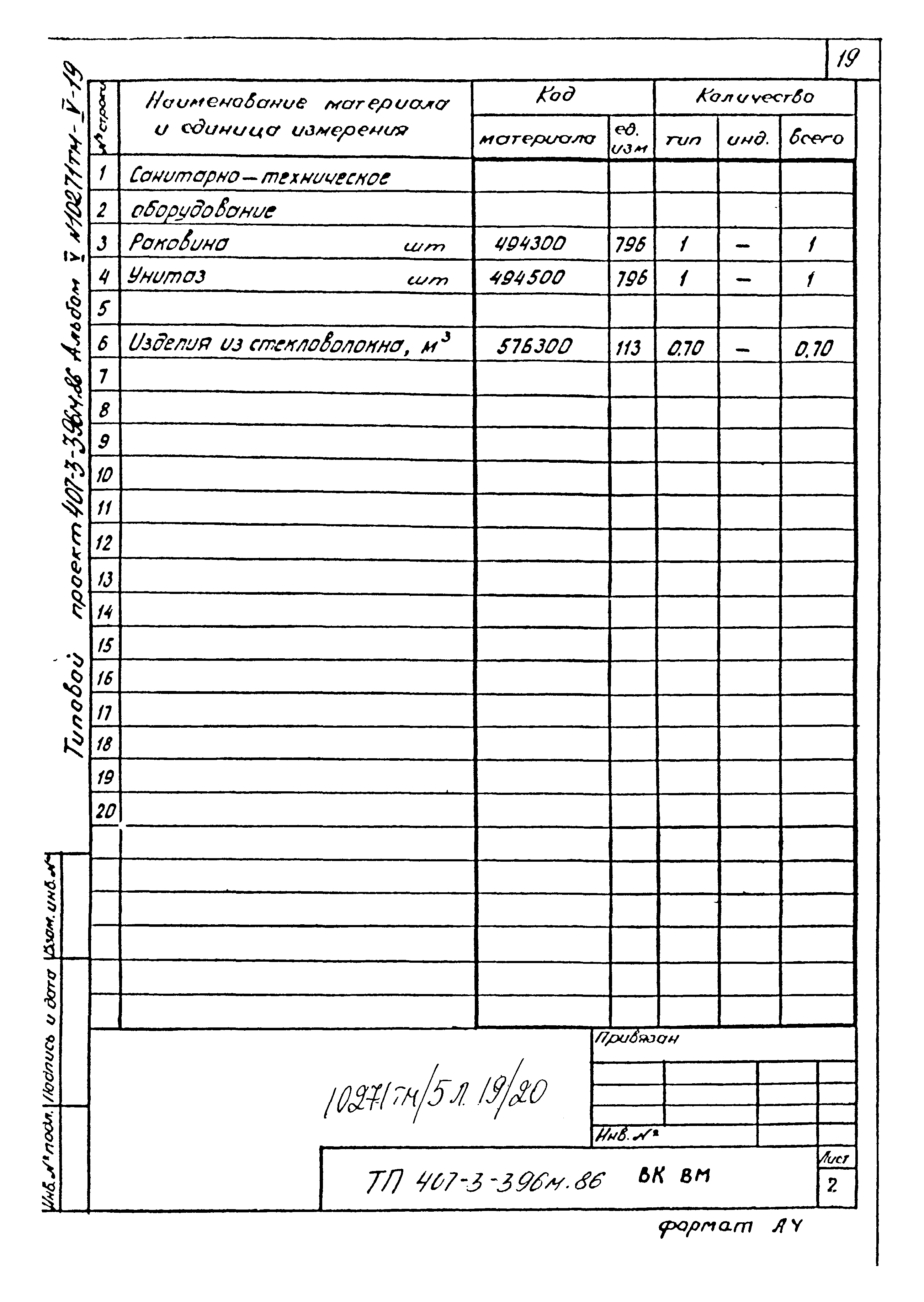 Типовой проект 407-3-396м.86