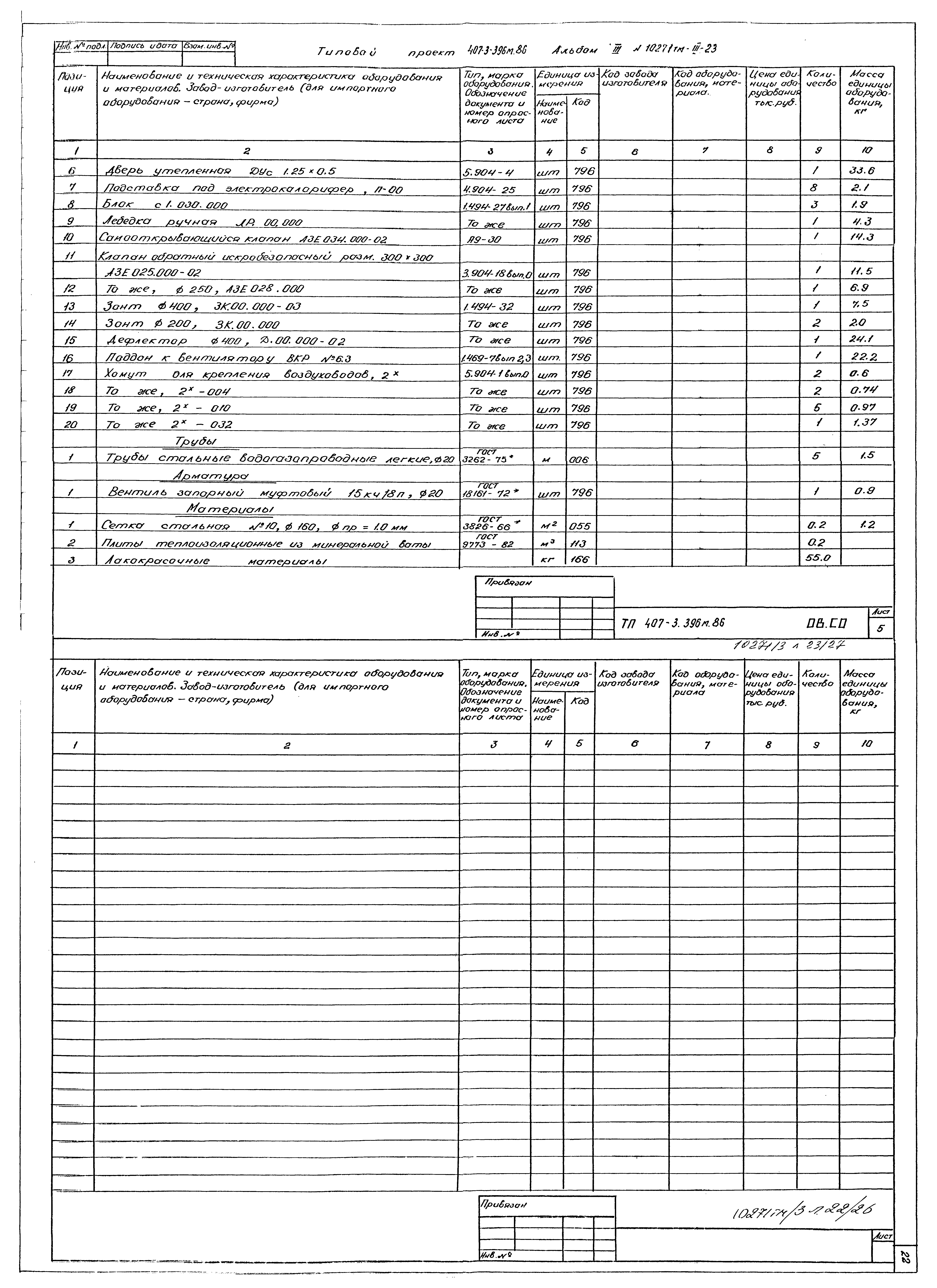 Типовой проект 407-3-396м.86