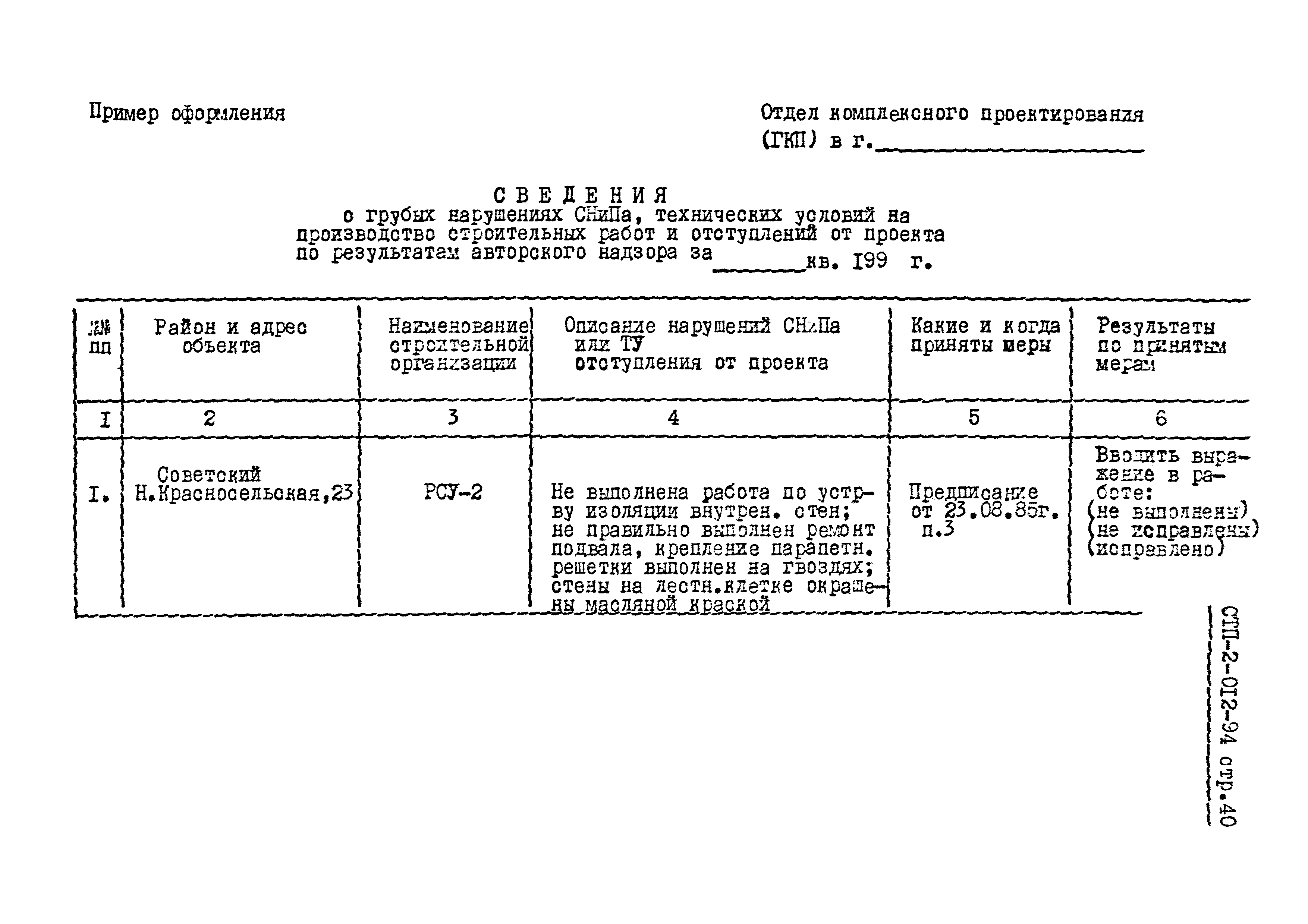 СТП 2-012-94