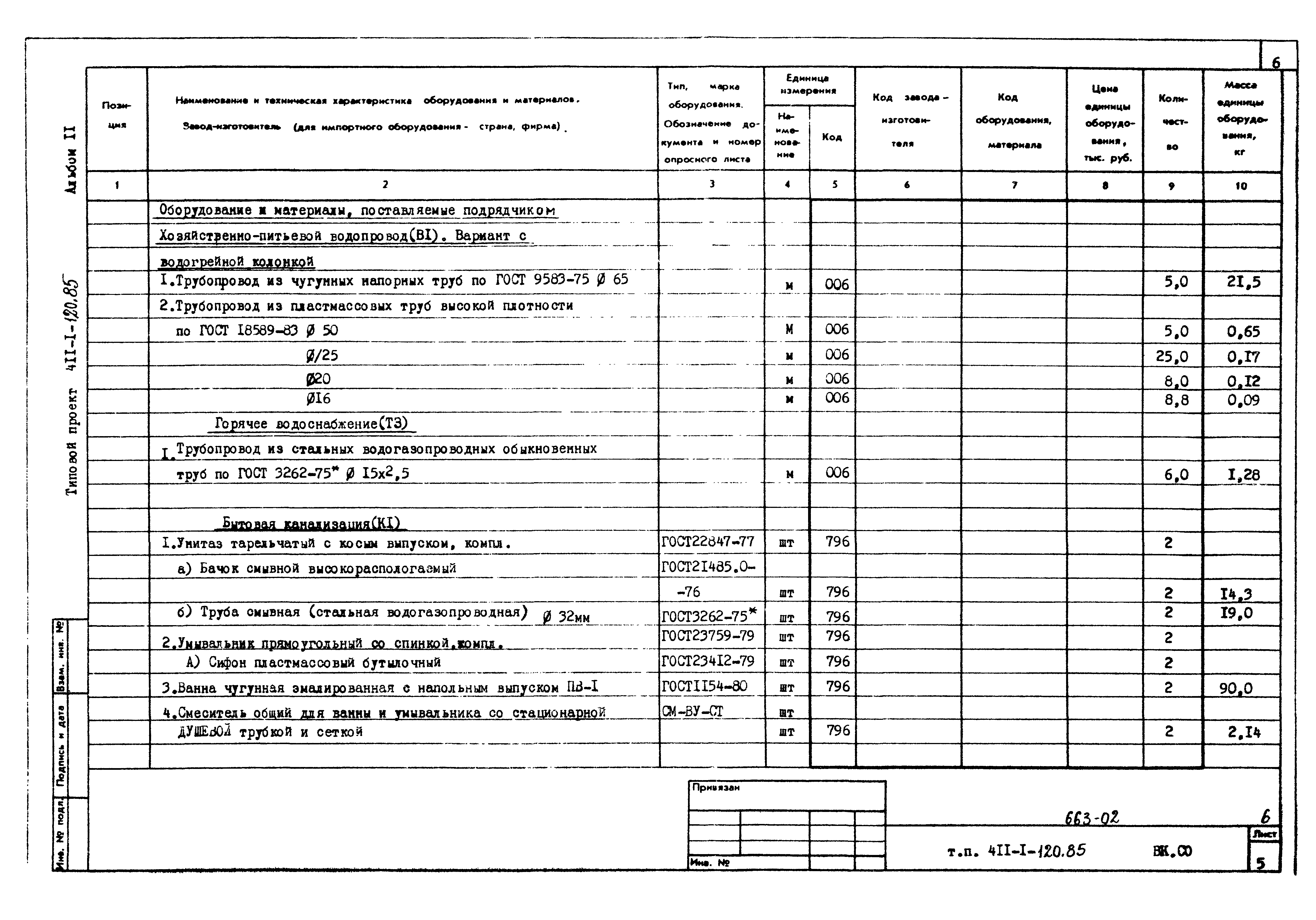Типовой проект 411-1-120.85