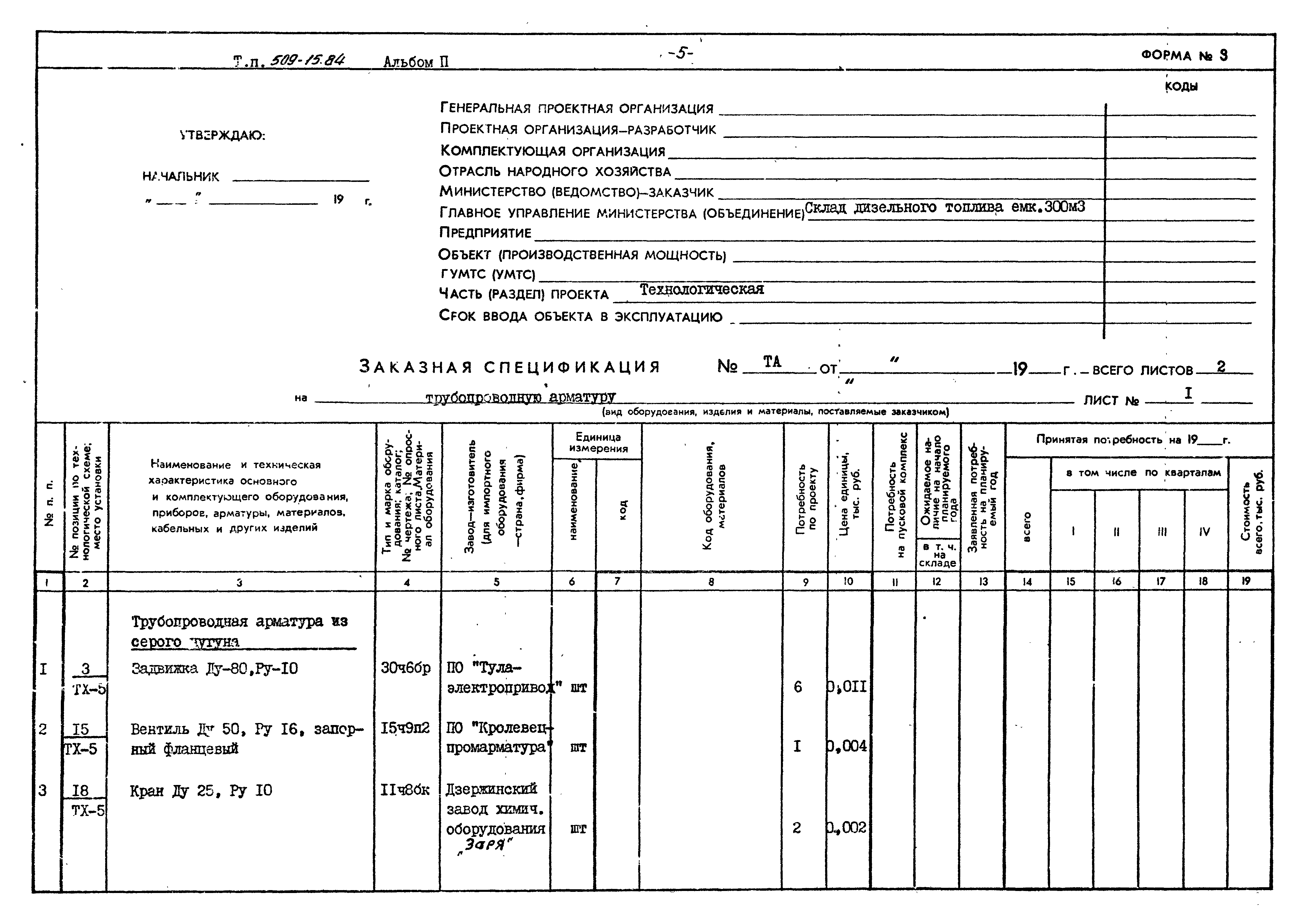 Типовой проект 509-15.84