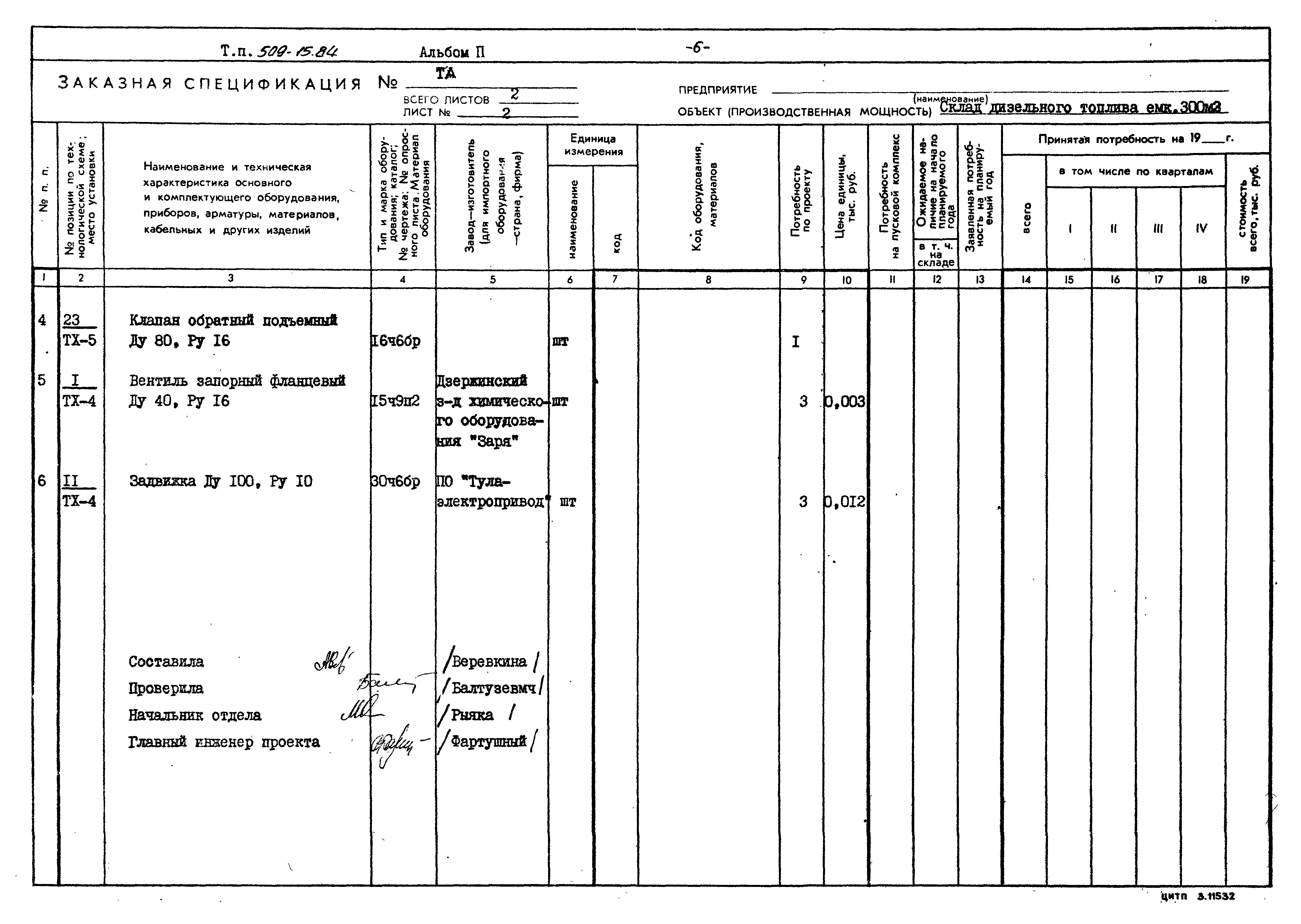 Типовой проект 509-15.84