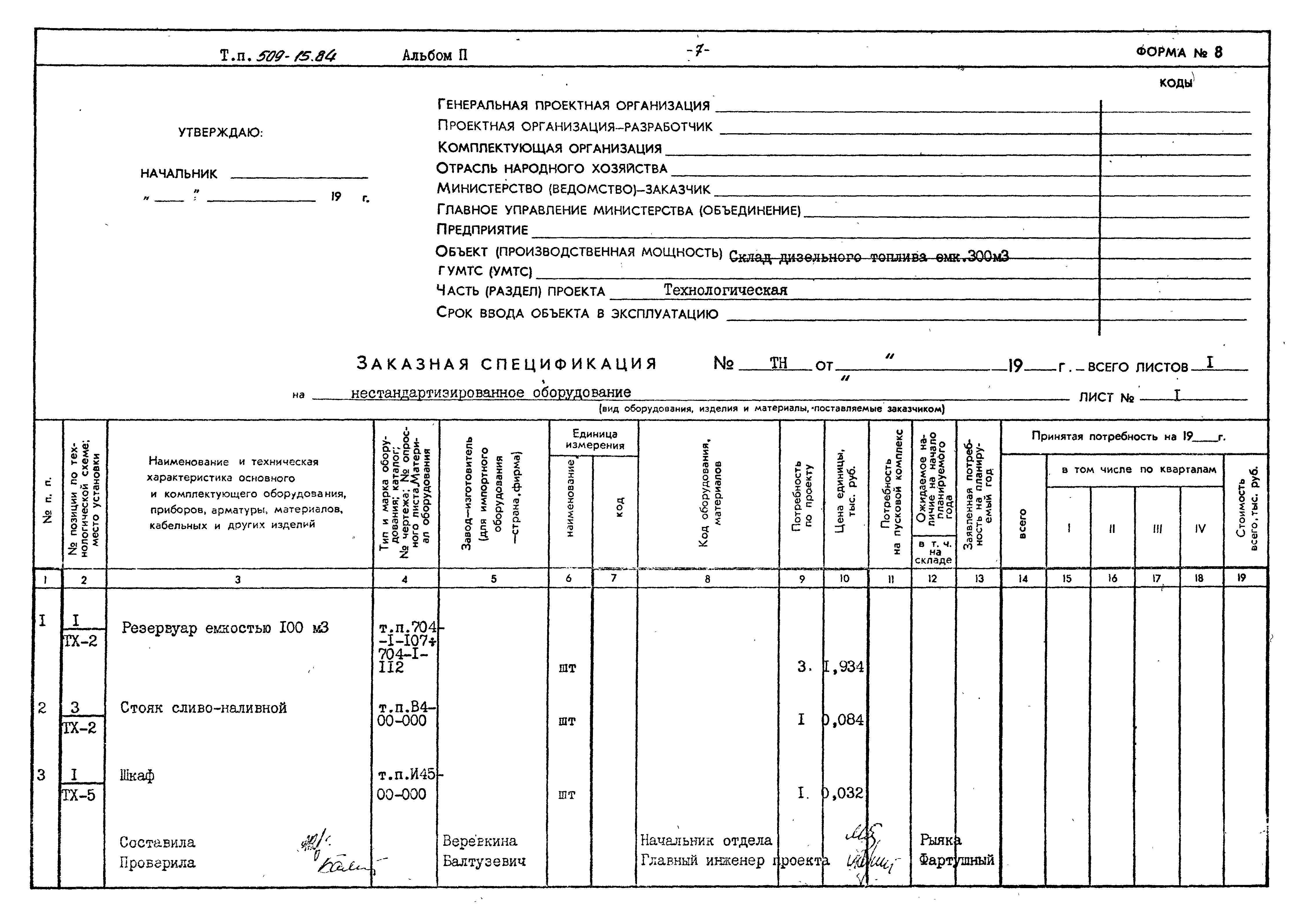 Типовой проект 509-15.84