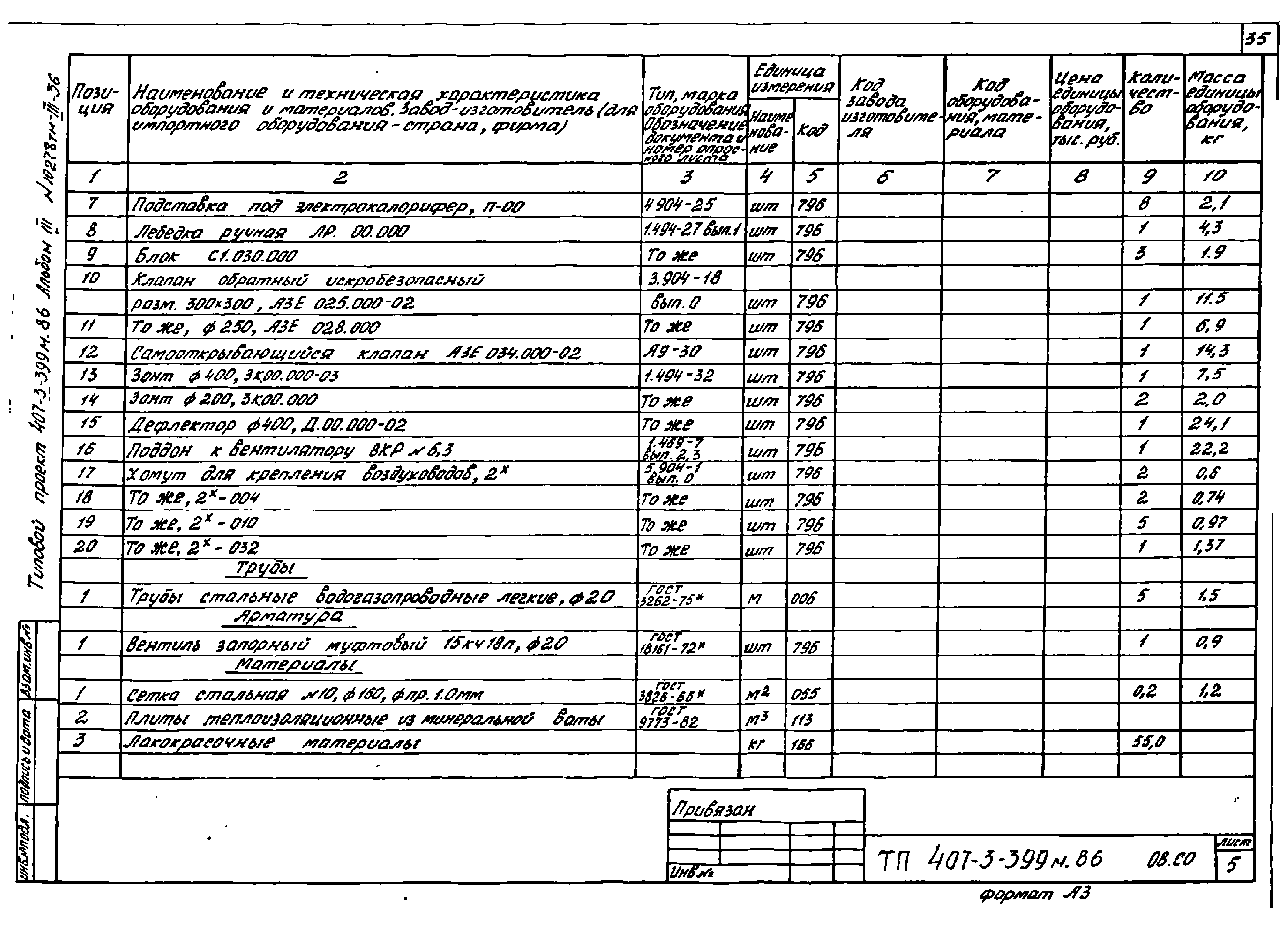 Типовой проект 407-3-399м.86