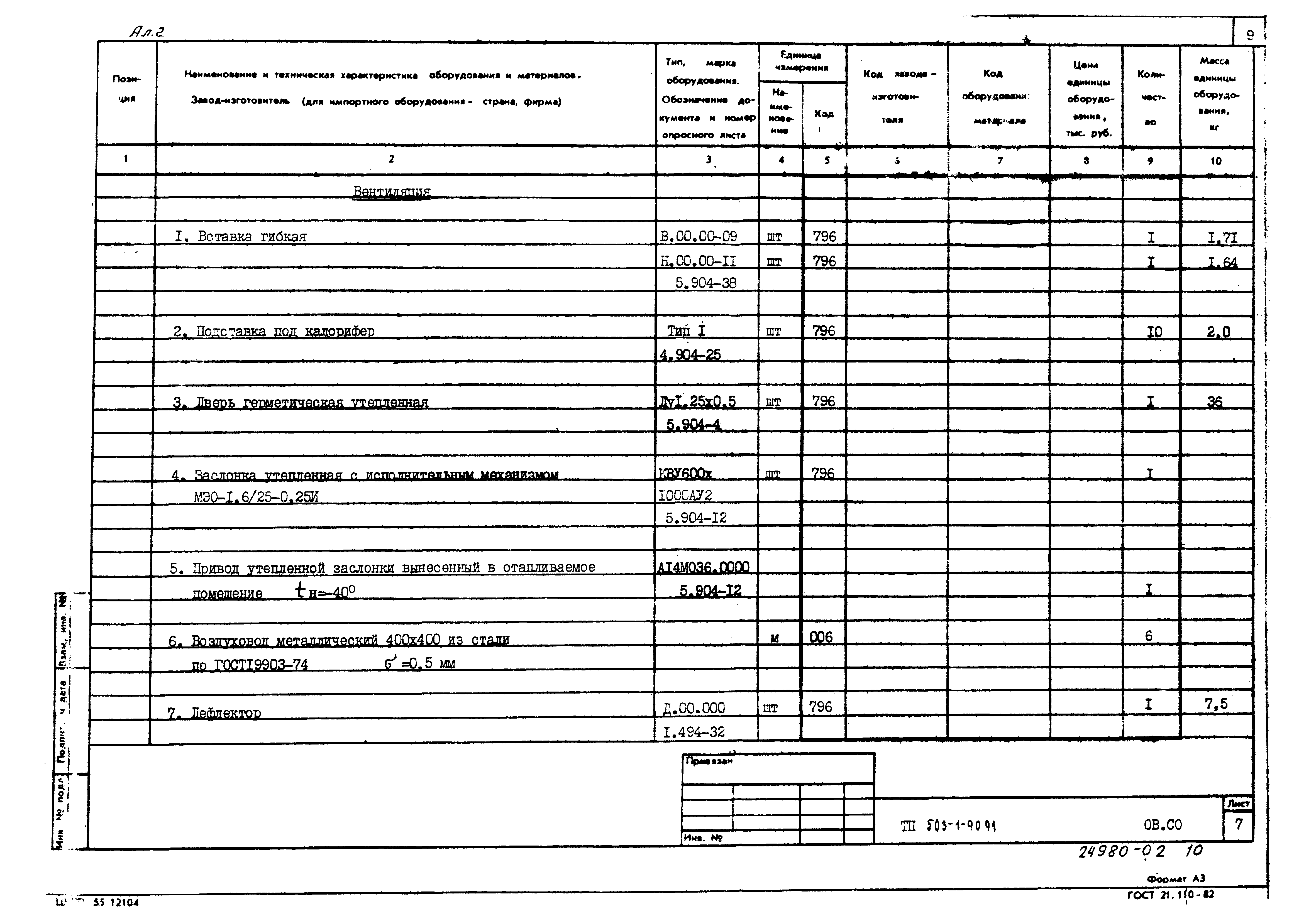 Типовой проект 503-1-90.91