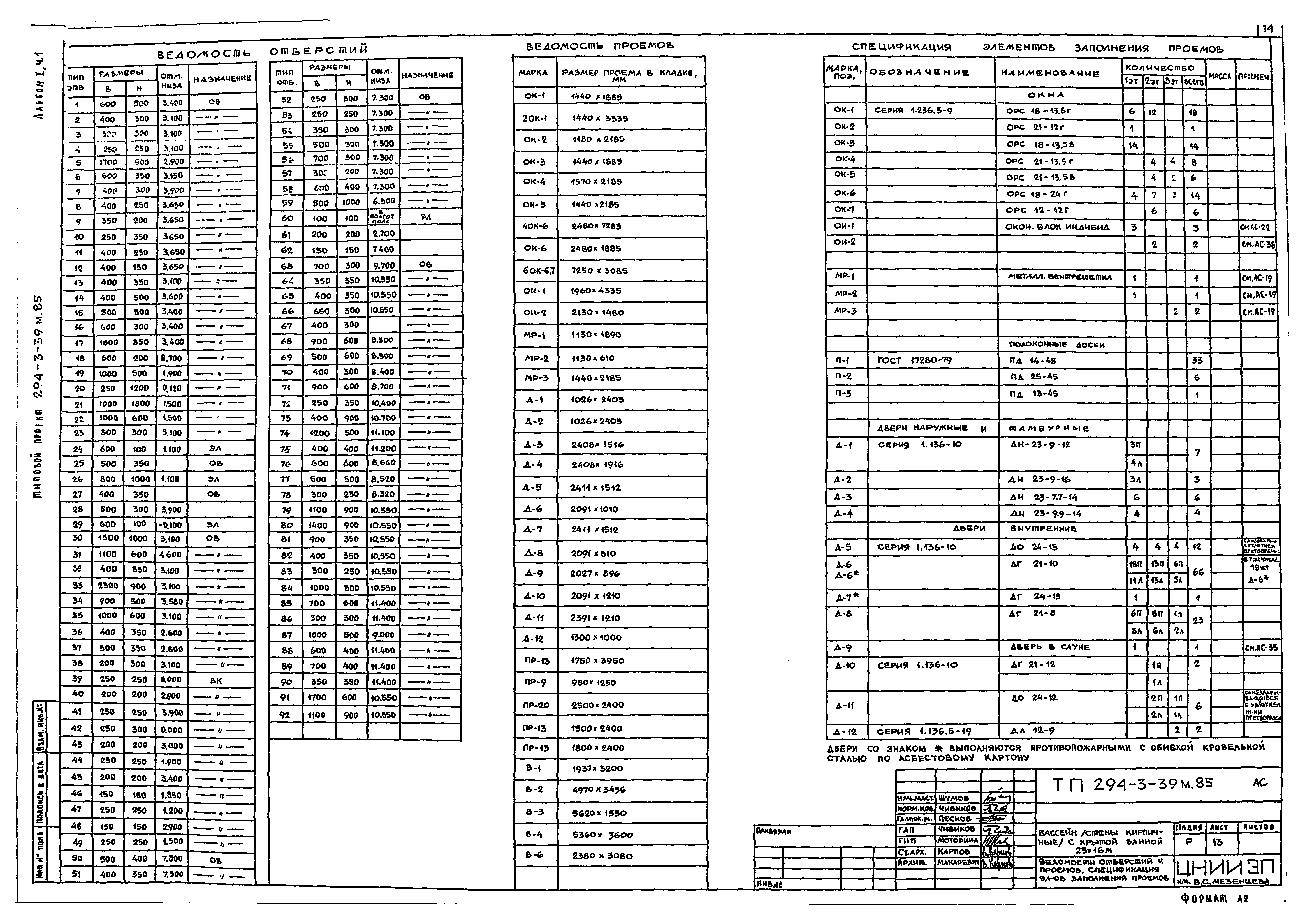 Типовой проект 294-3-39м.85