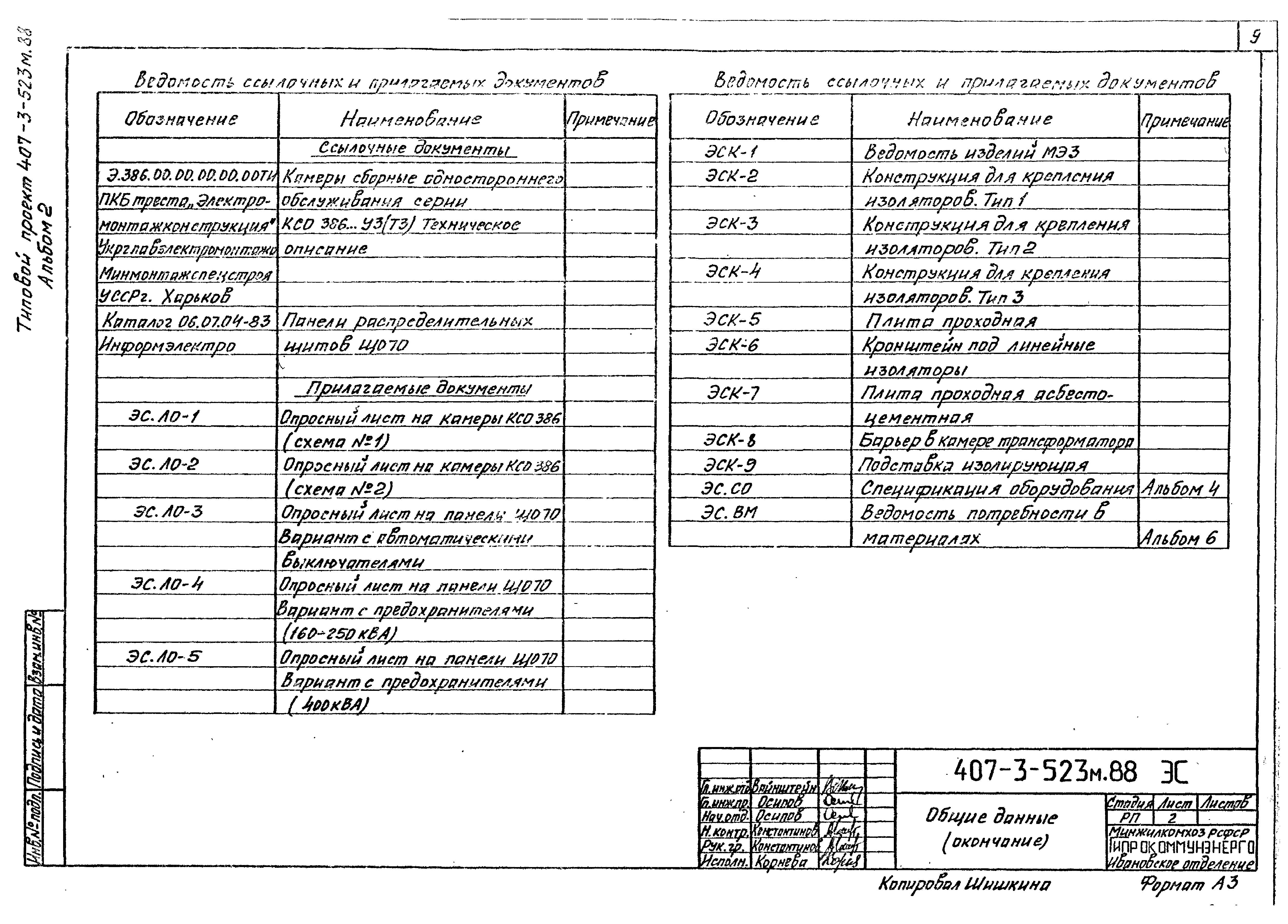 Типовой проект 407-3-523м.88