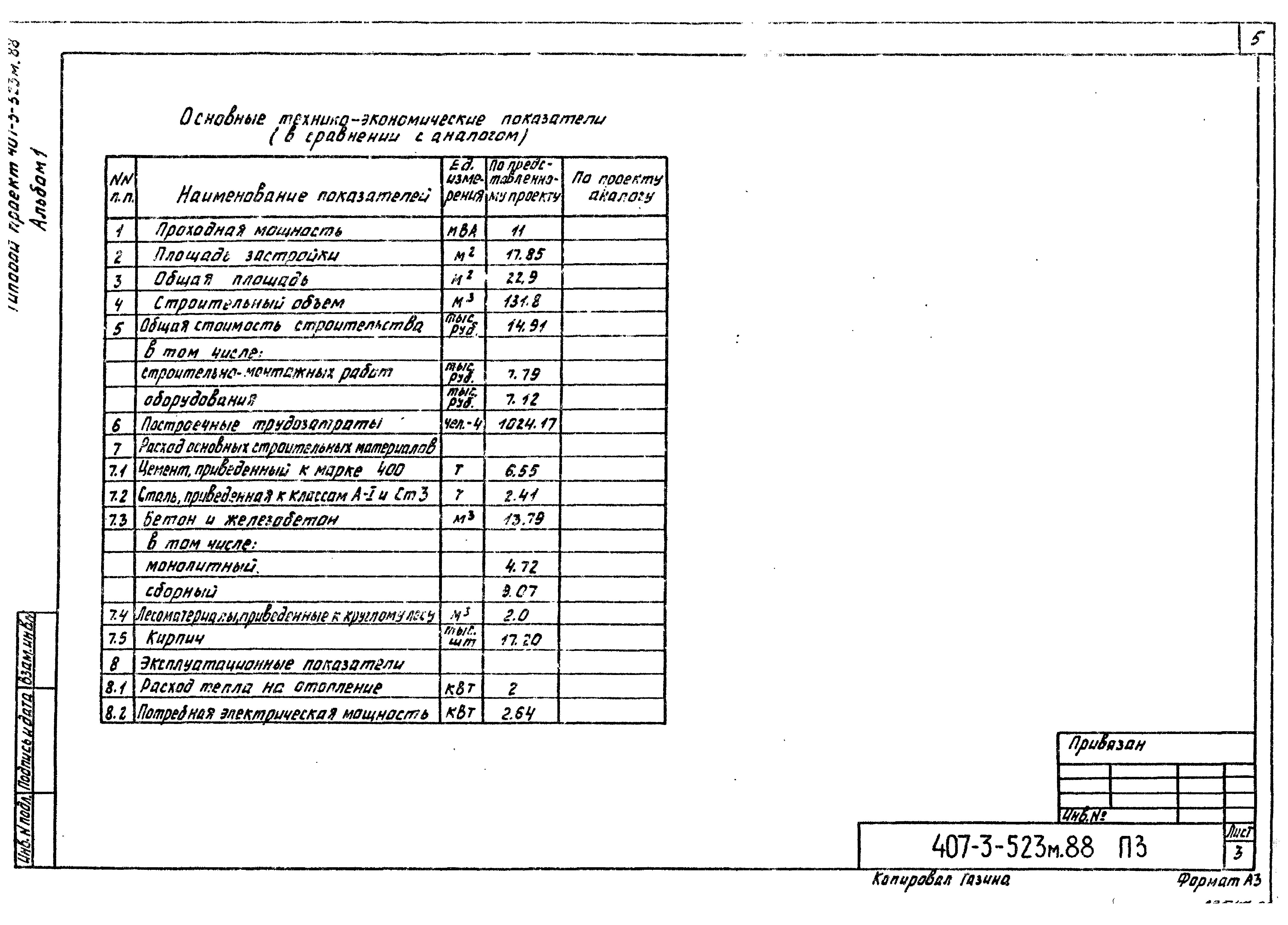 Типовой проект 407-3-523м.88