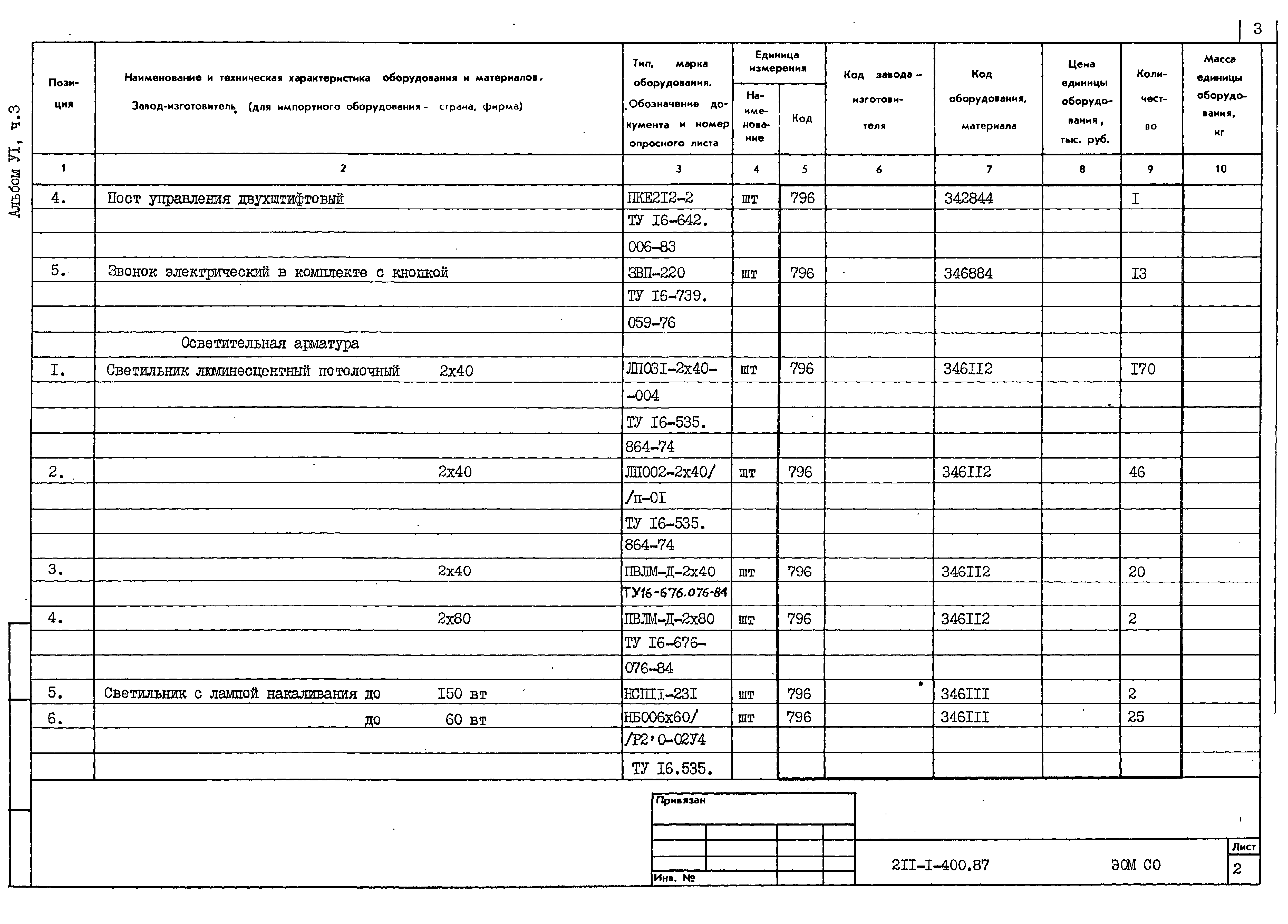 Типовой проект 211-1-400.87