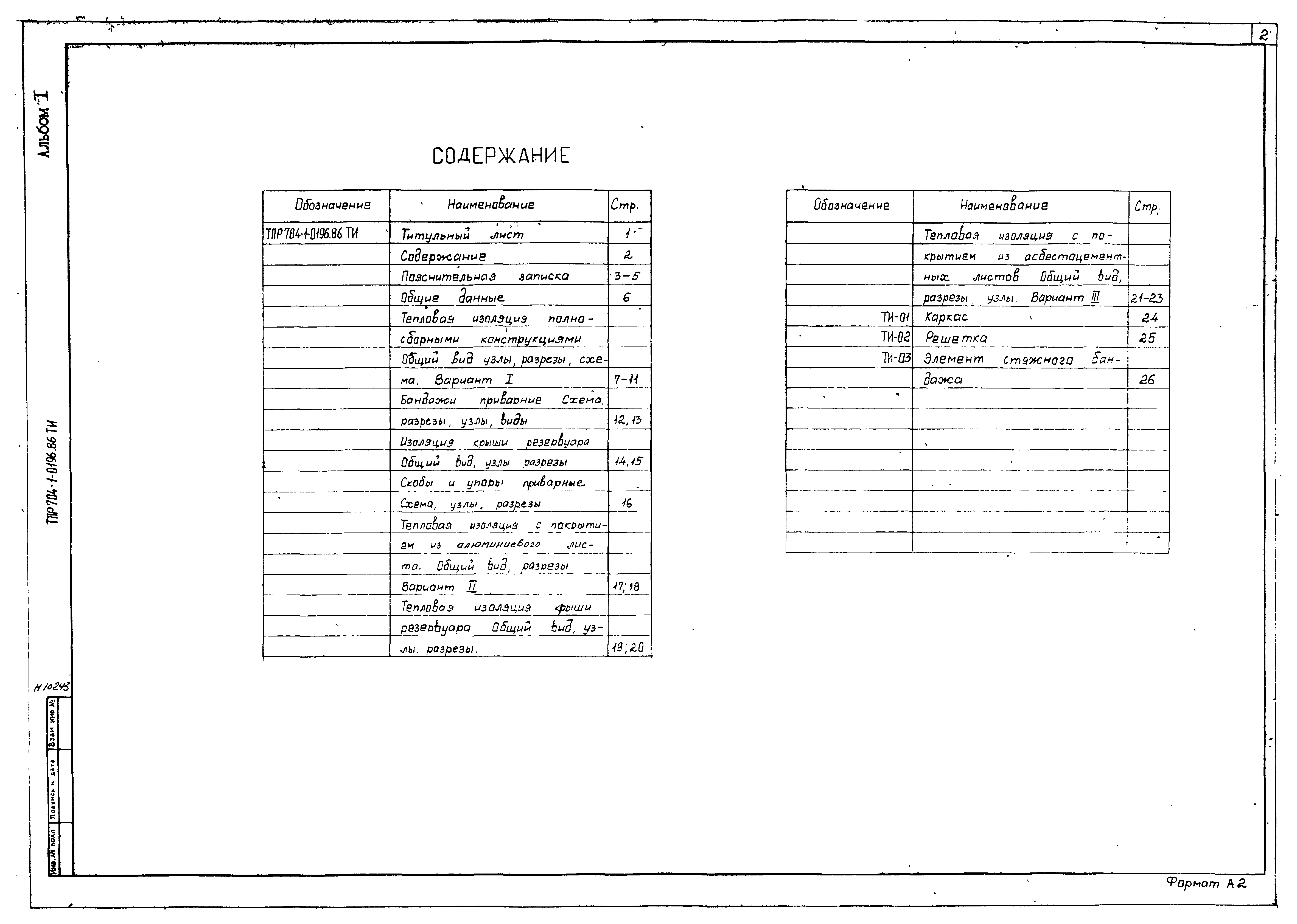 Типовые проектные решения 704-1-0196.86