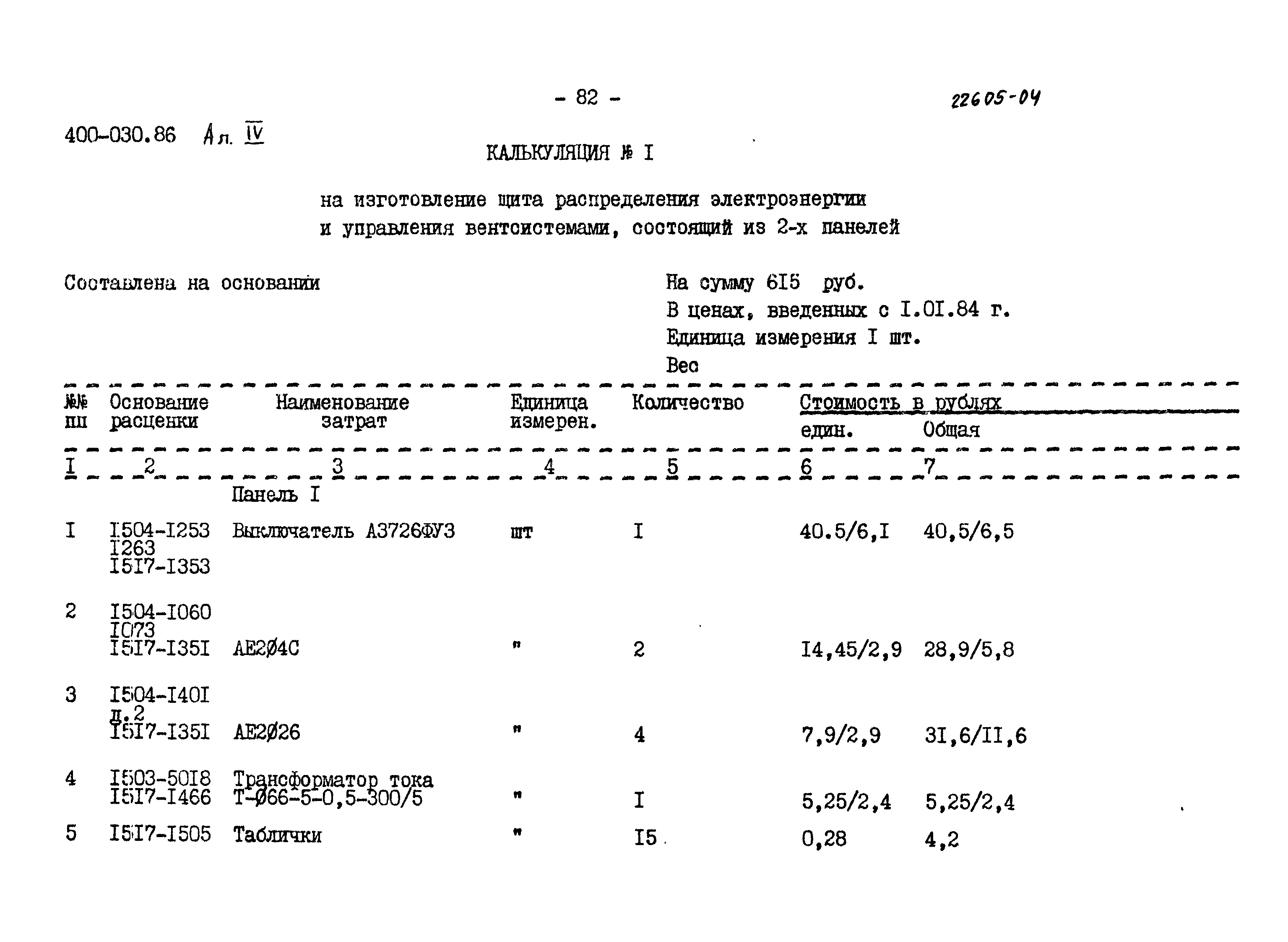 Типовые проектные решения 400-030.86