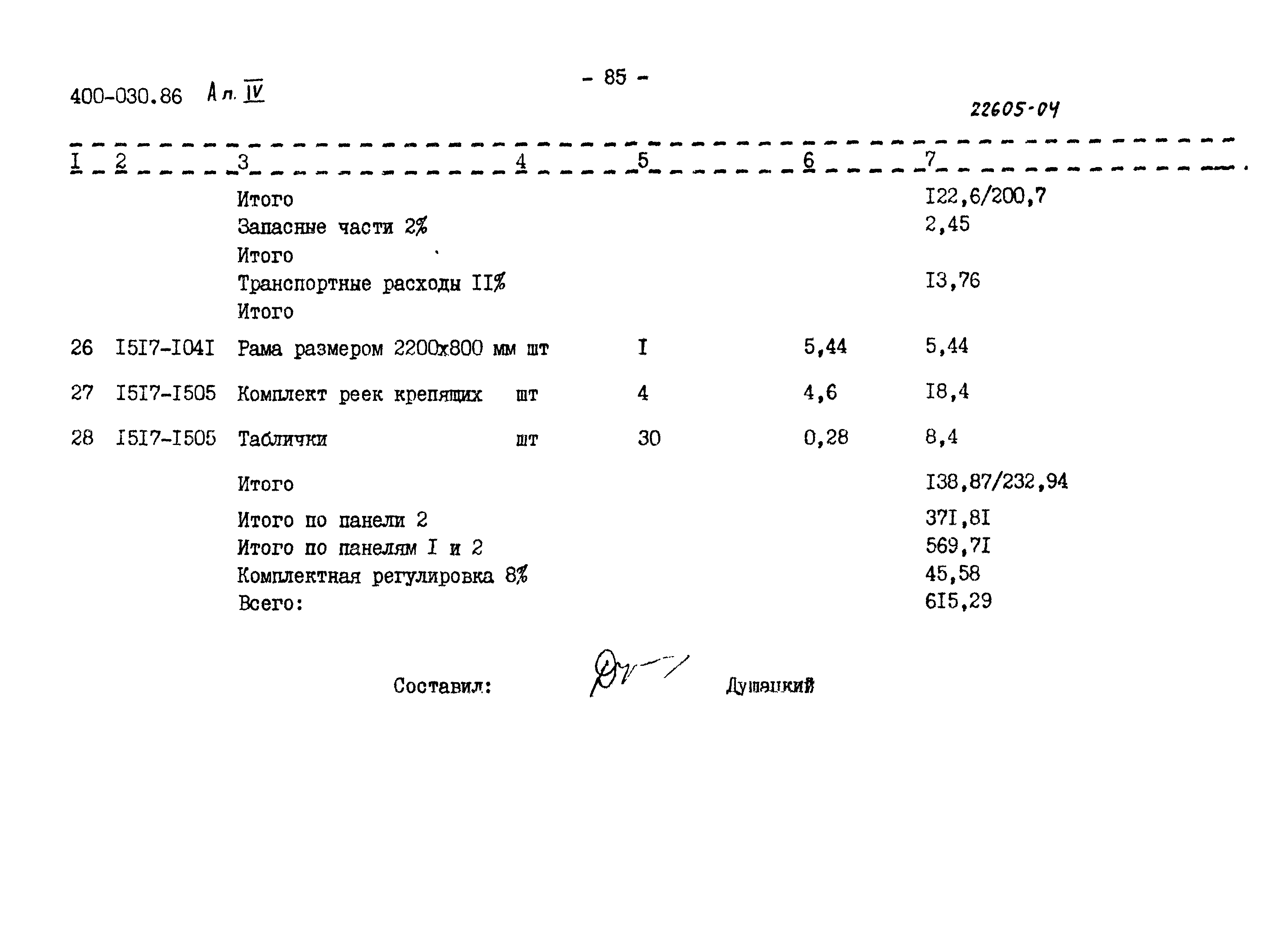 Типовые проектные решения 400-030.86