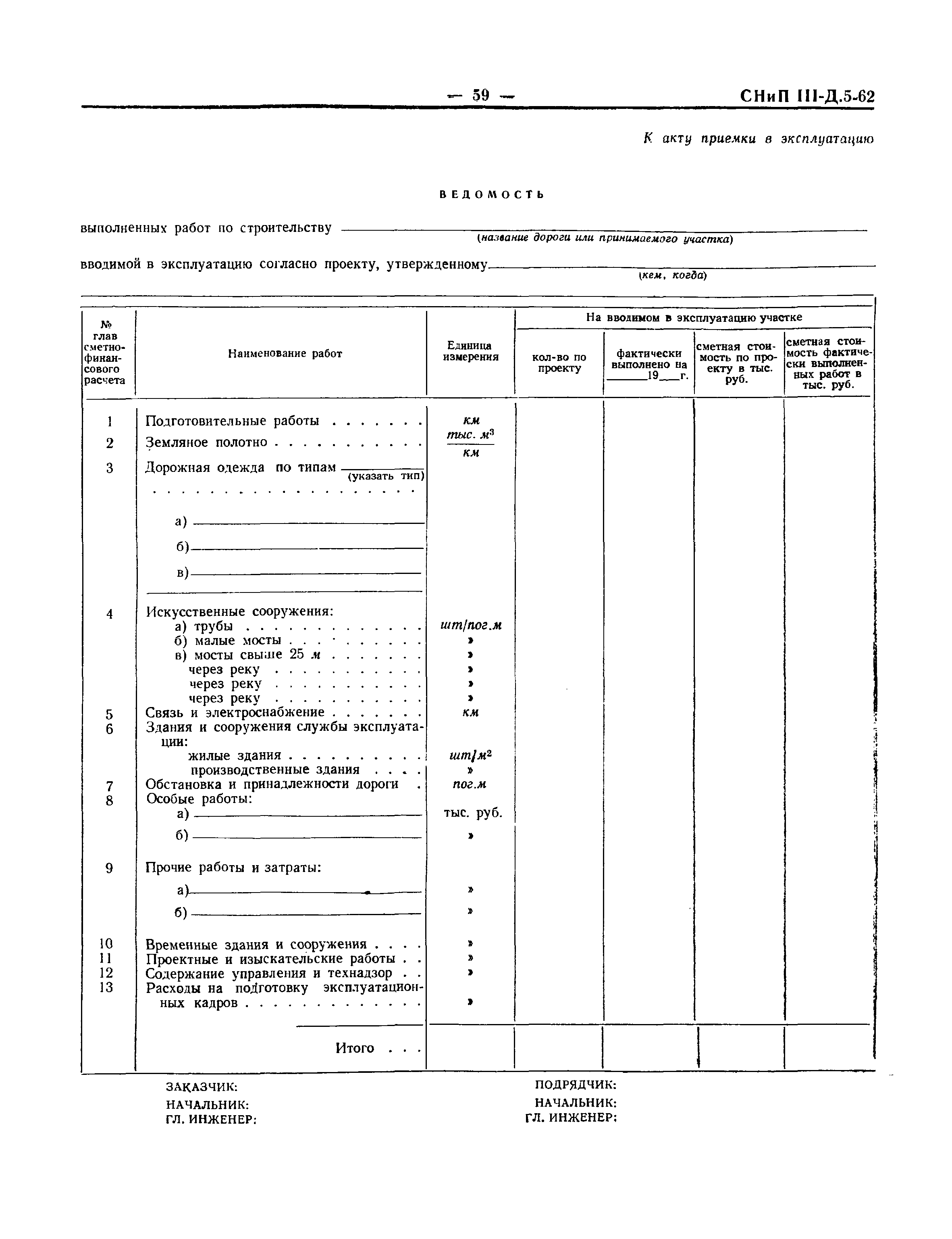 СНиП III-Д.5-62