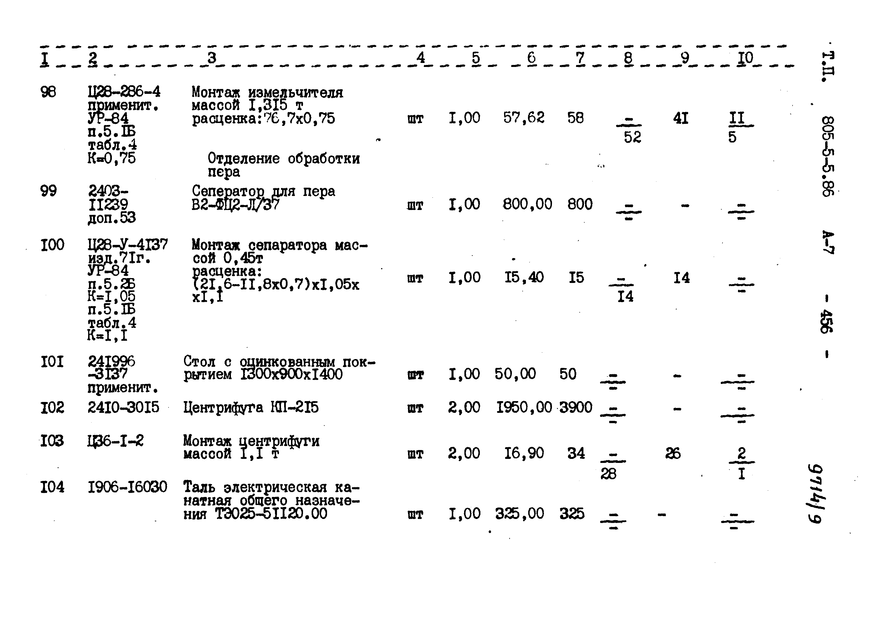 Типовой проект 805-5-5.86