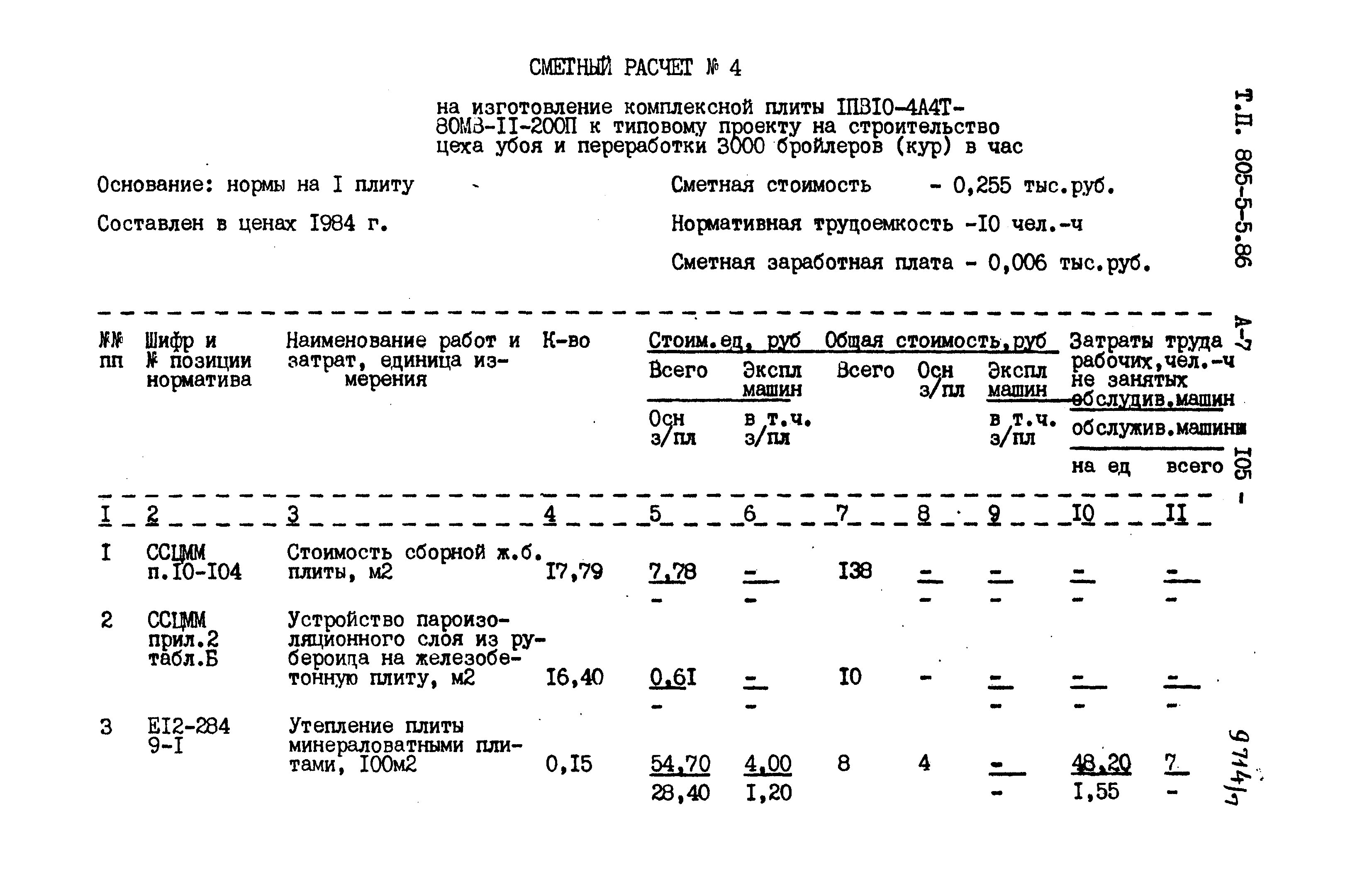 Типовой проект 805-5-5.86