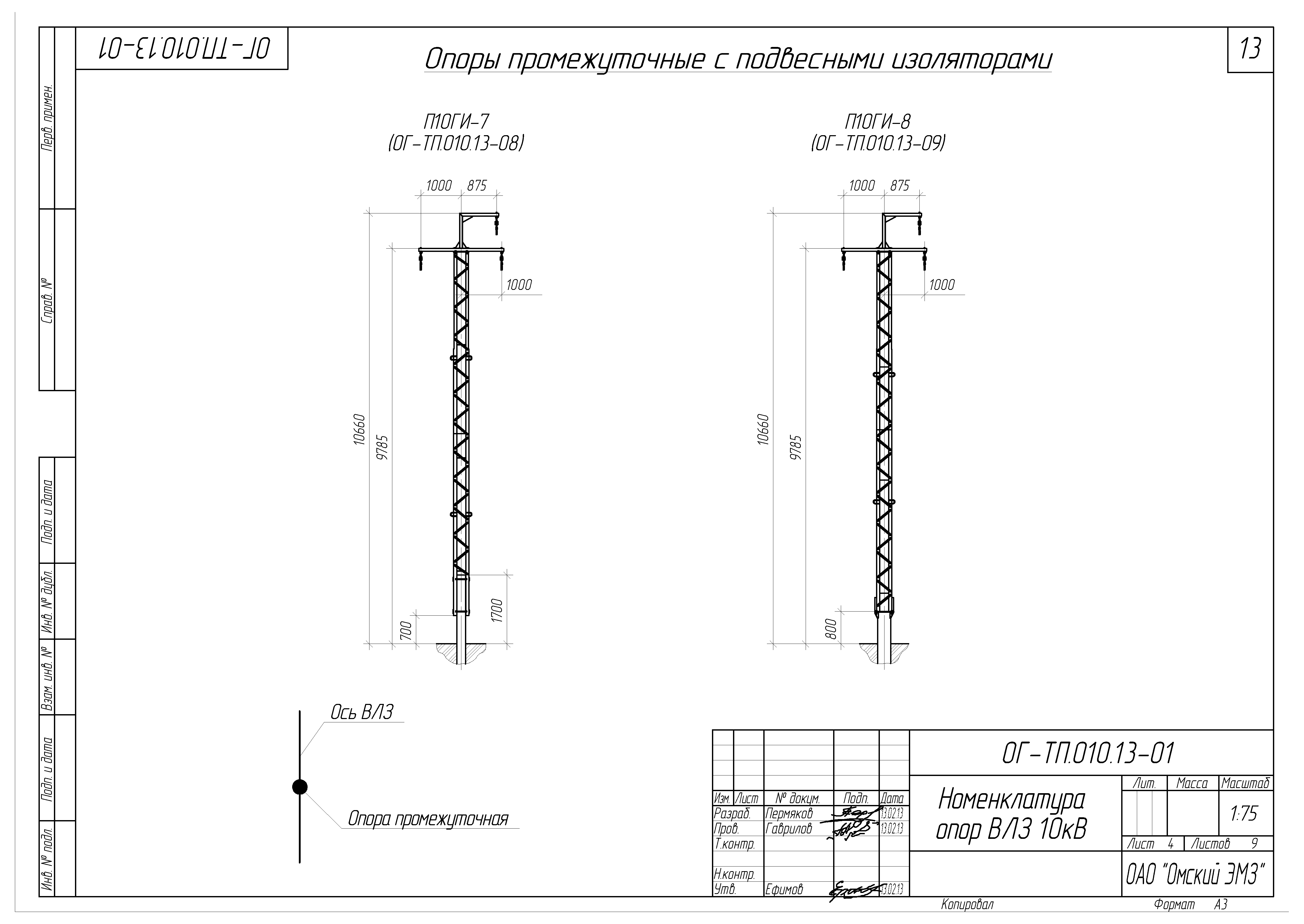 Типовые конструкции ОГ-ТП.010.13