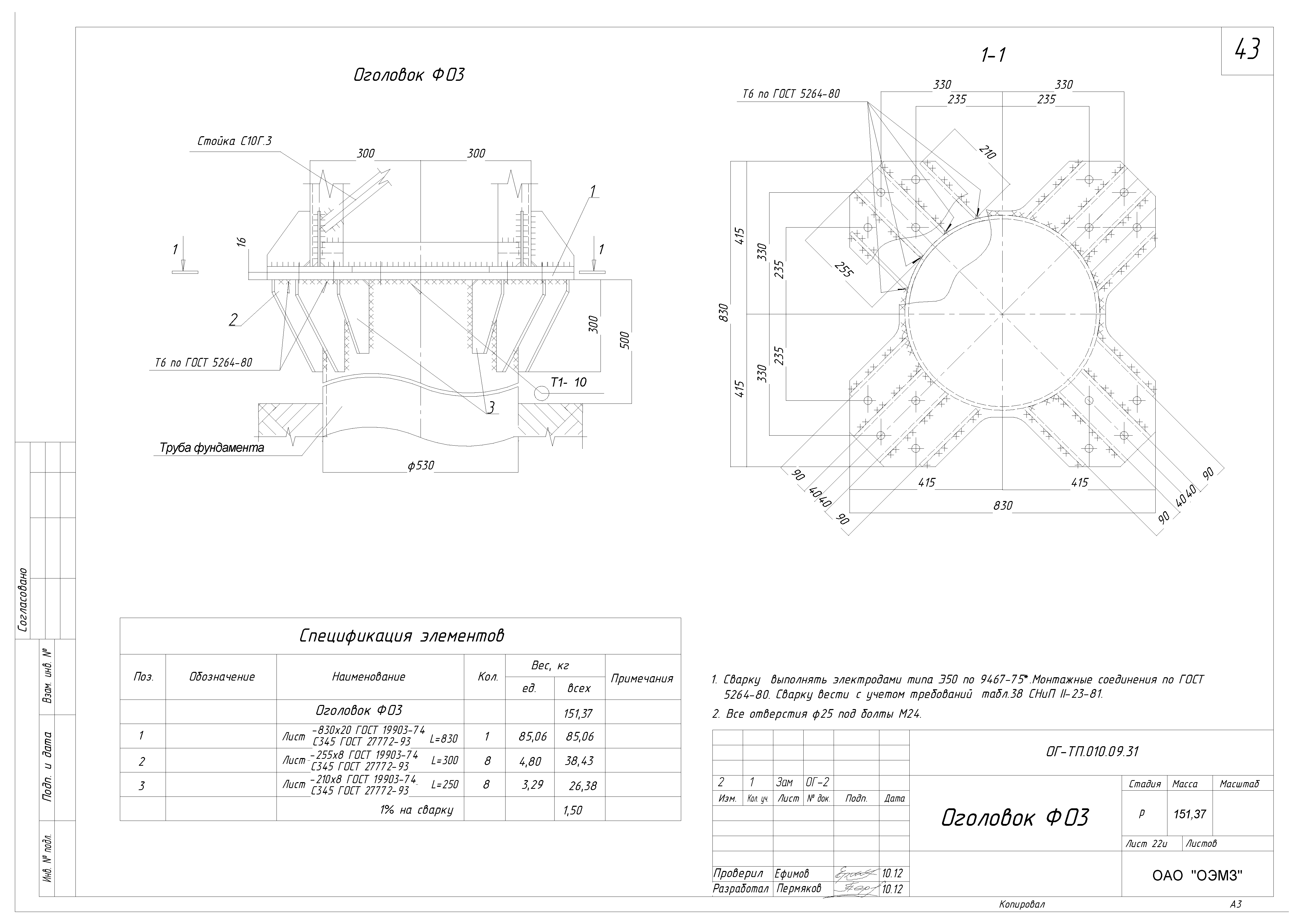 Типовые конструкции ОГ-ТП.010.09