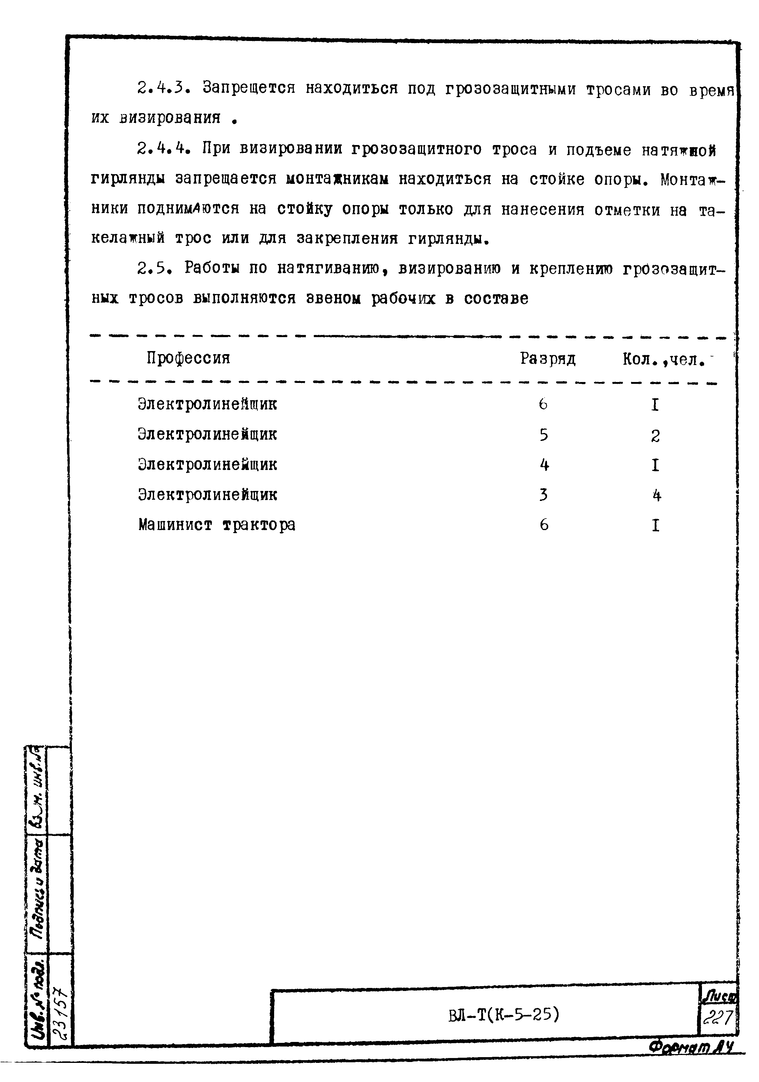 Технологическая карта К-5-25-20