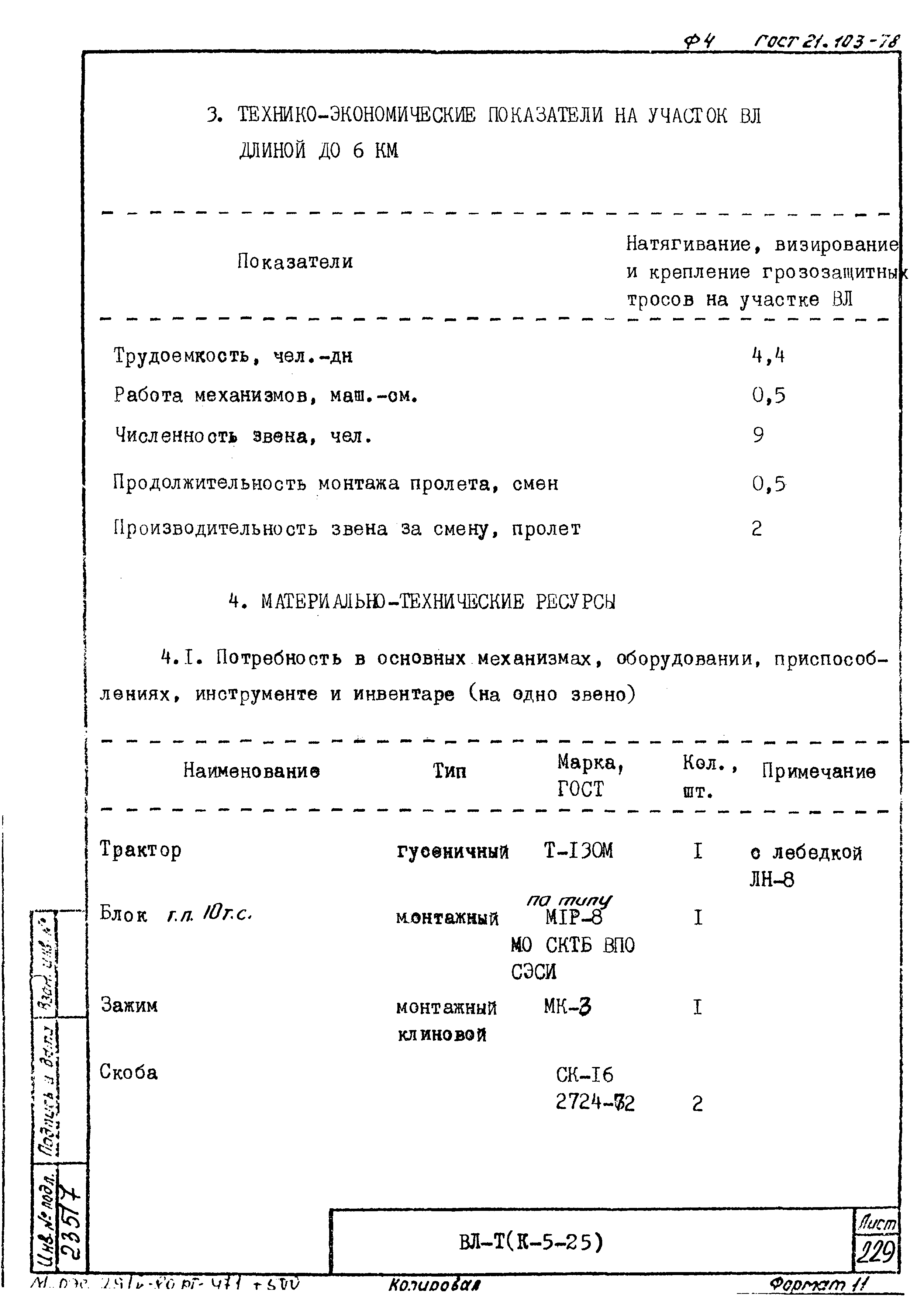 Технологическая карта К-5-25-20