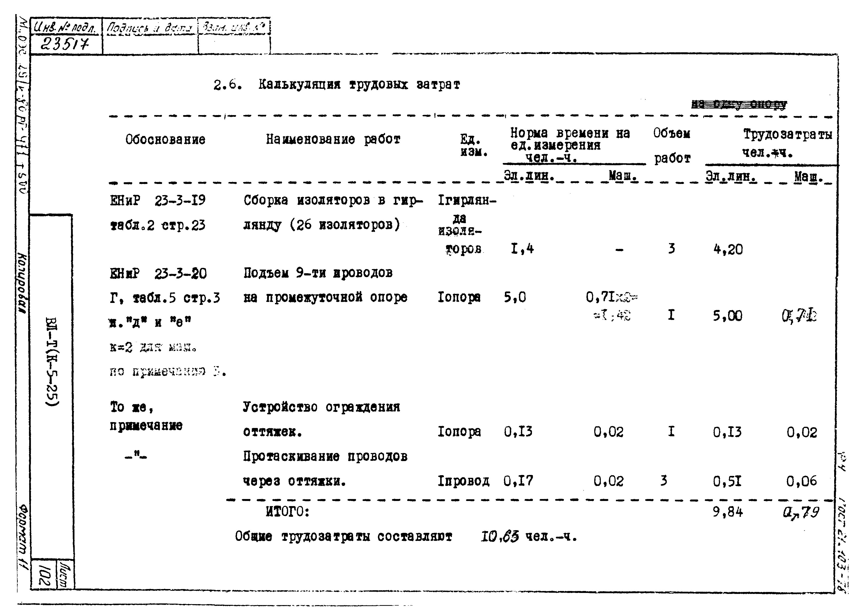 Технологическая карта К-5-25-9