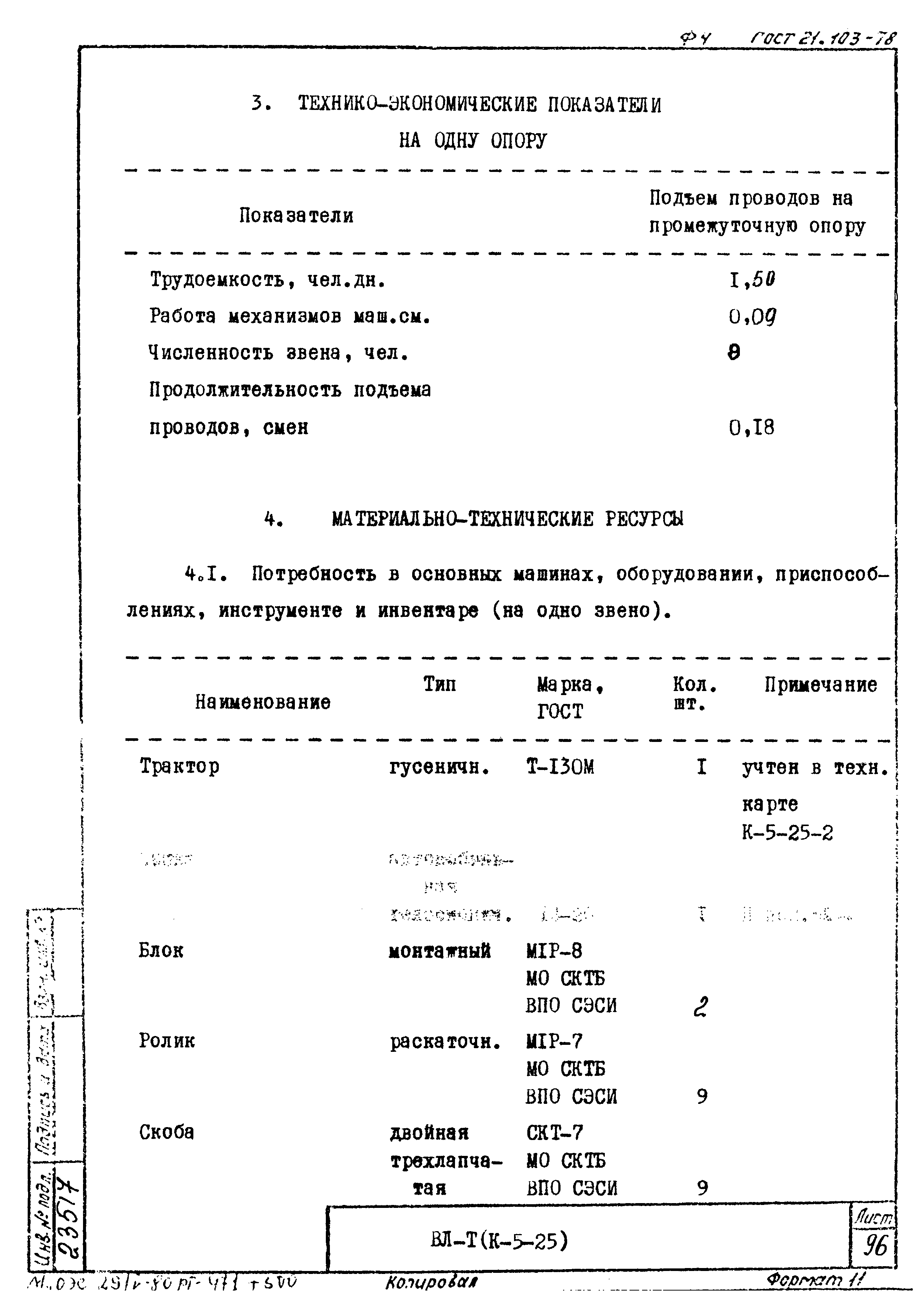 Технологическая карта К-5-25-8