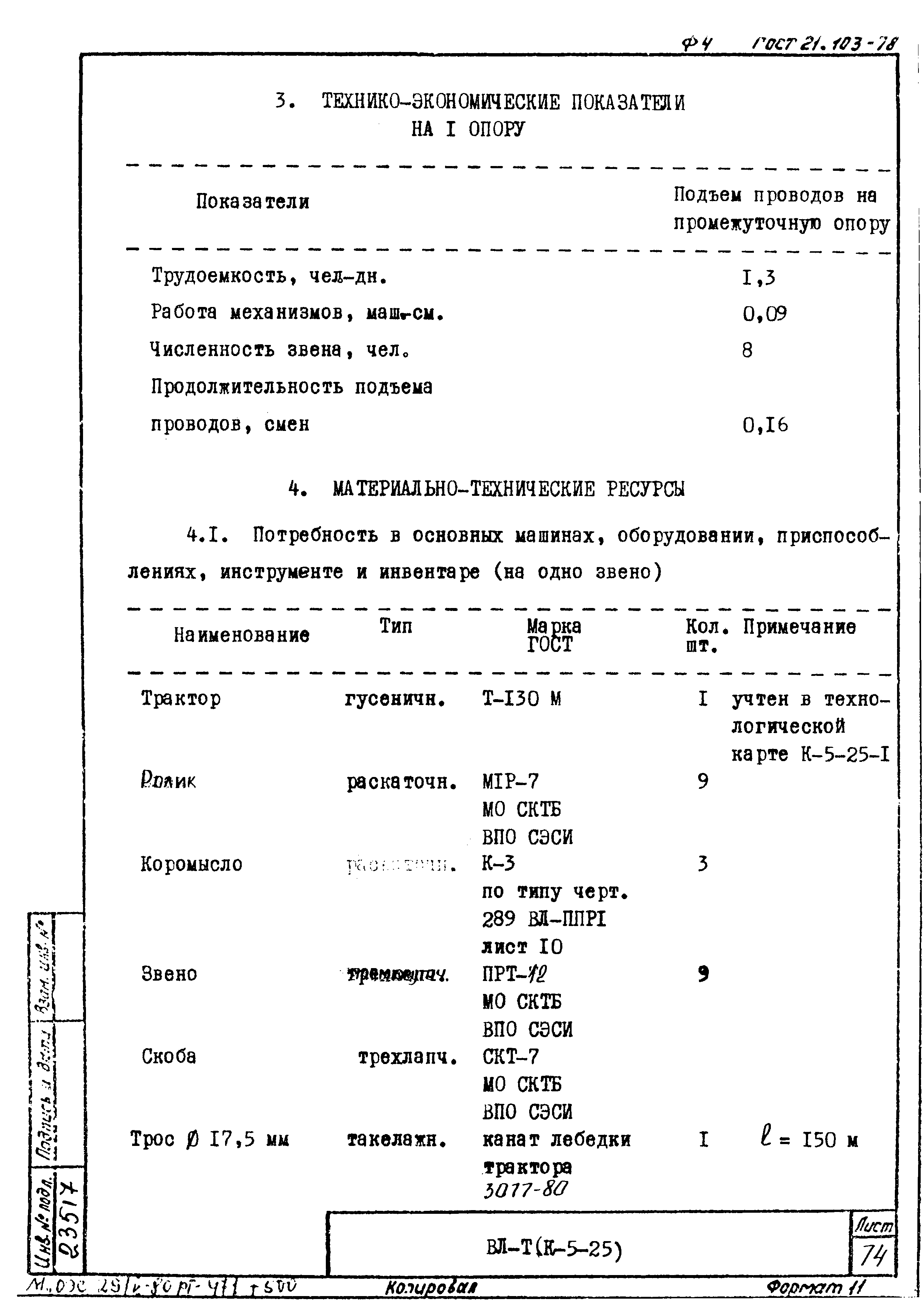 Технологическая карта К-5-25-5