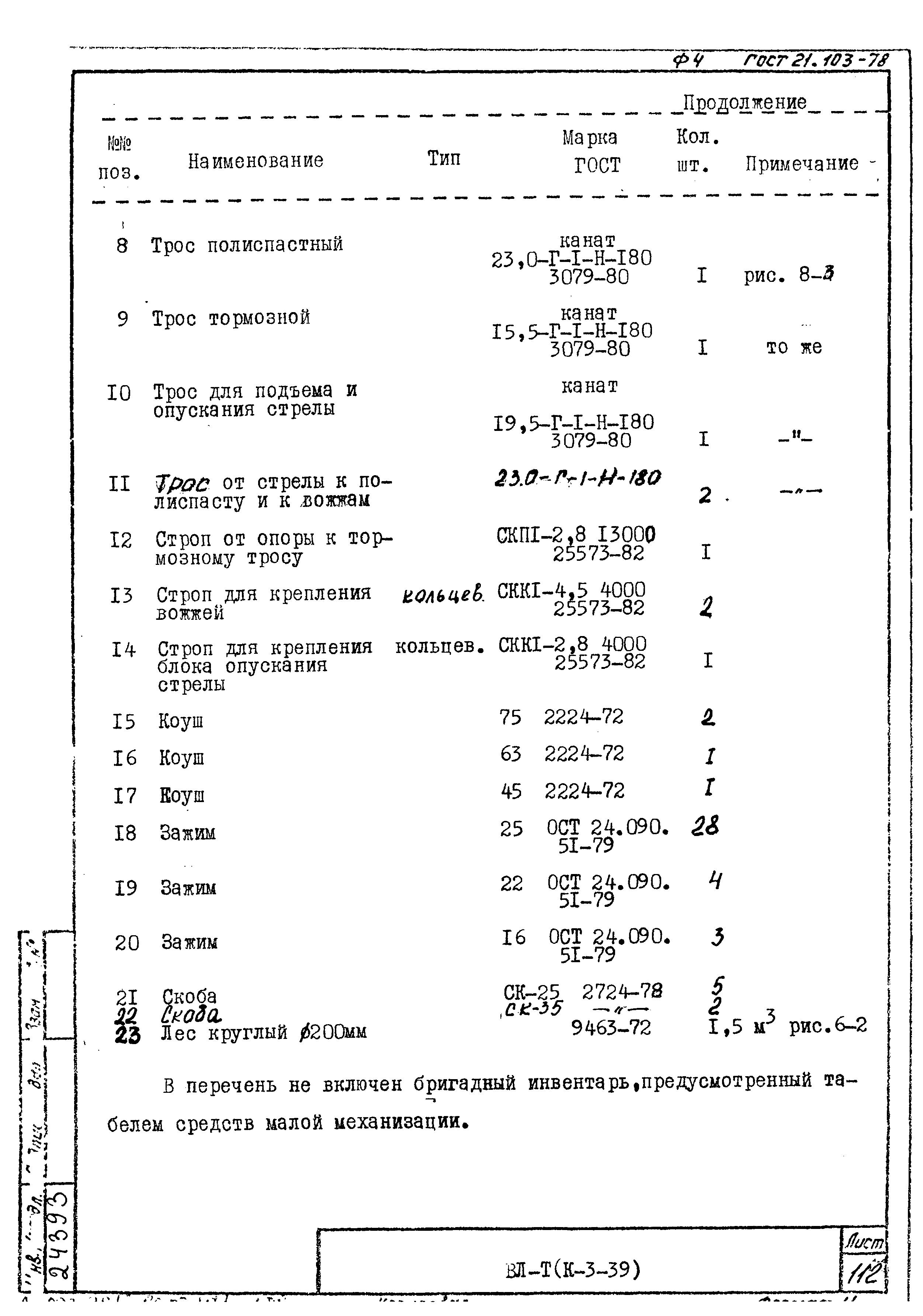 Технологические карты К-3-39-8