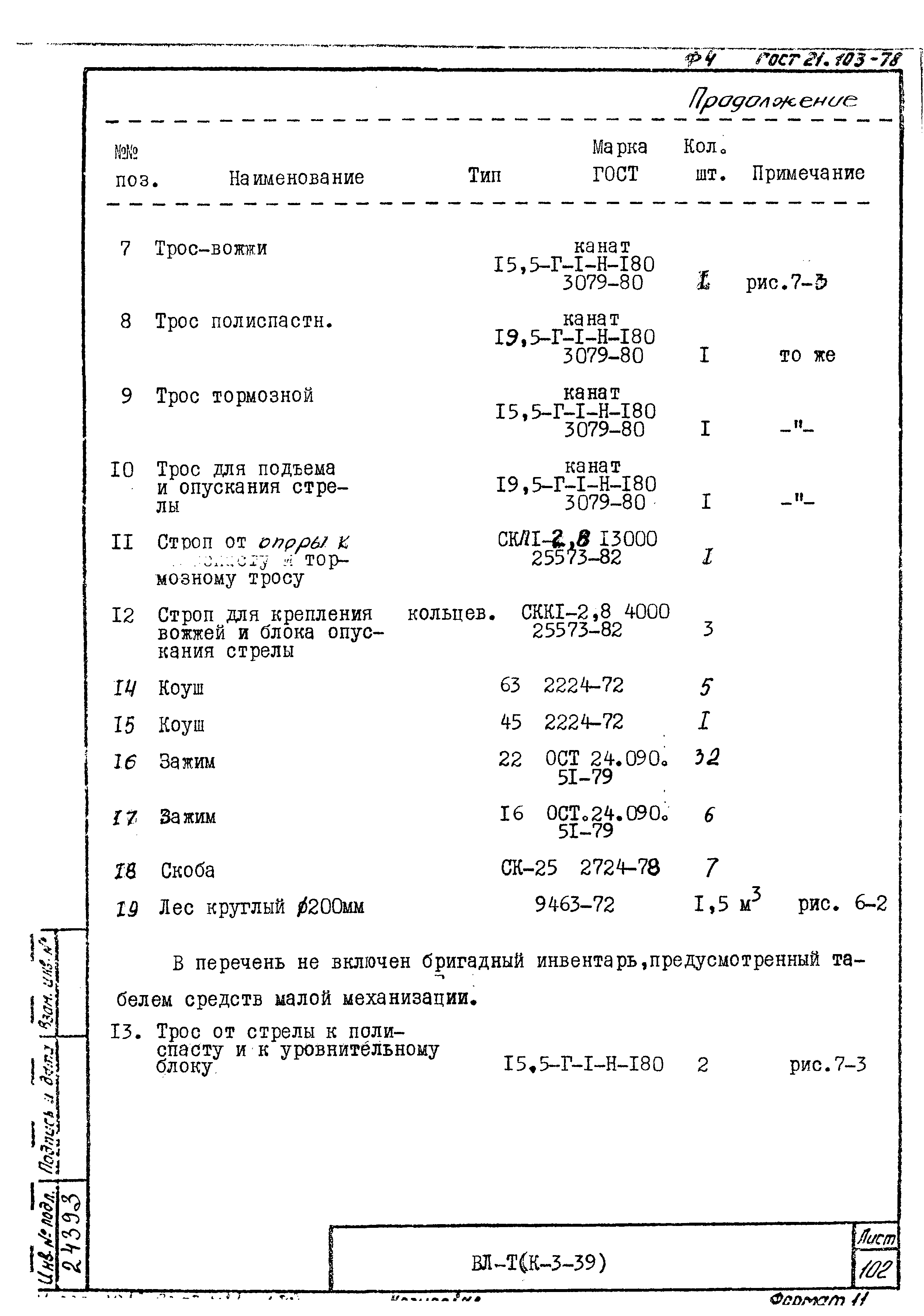 Технологические карты К-3-39-7