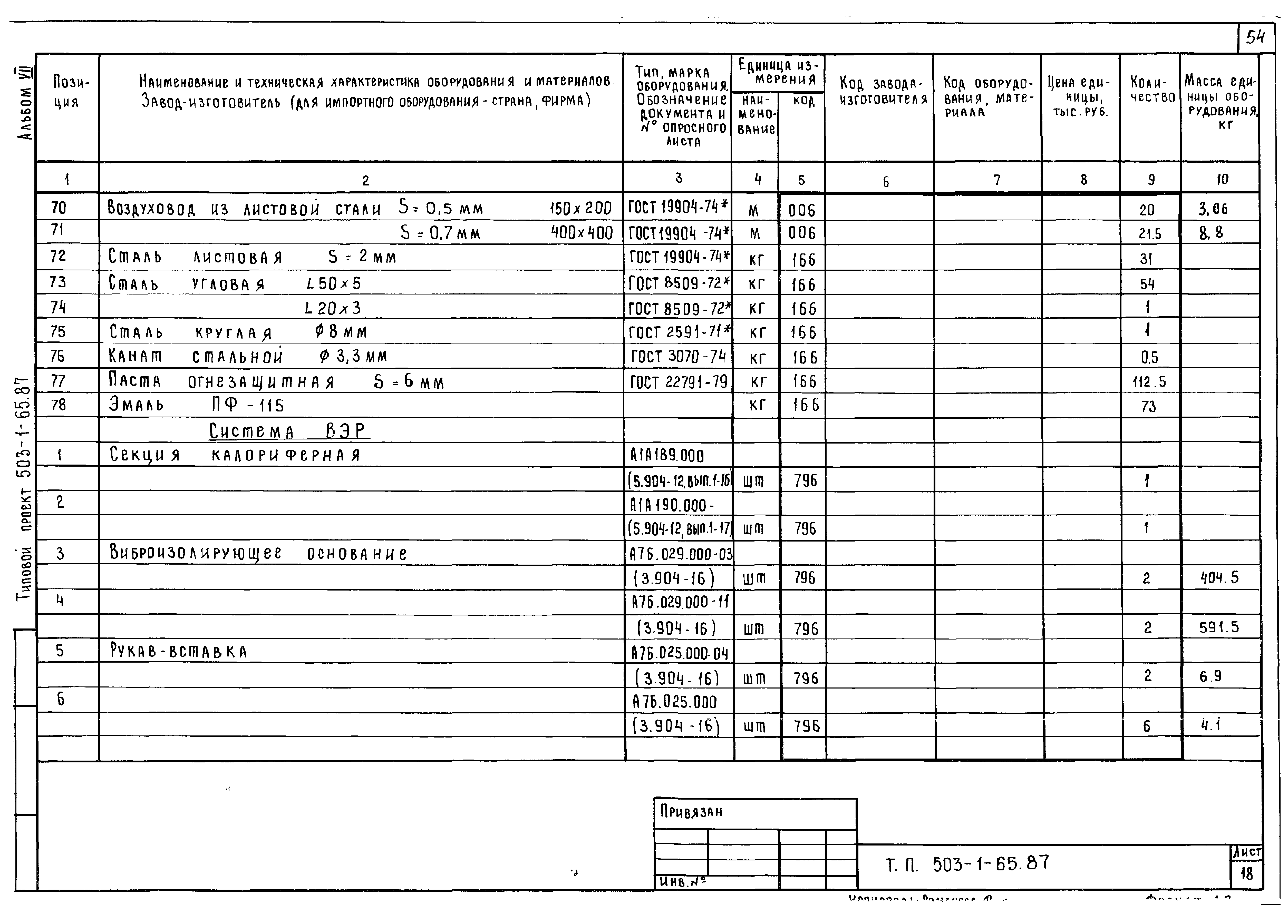 Типовой проект 503-1-65.87