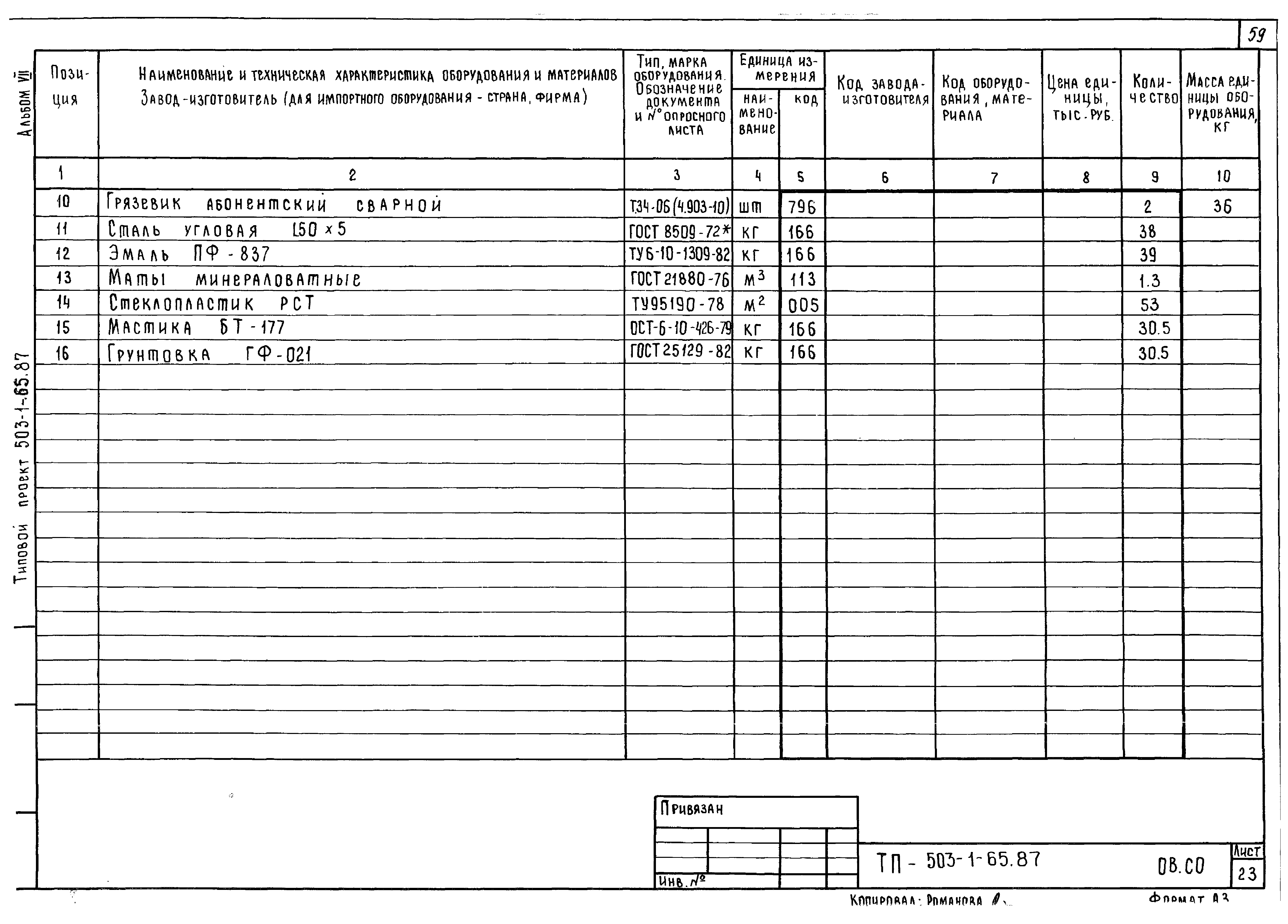Типовой проект 503-1-65.87