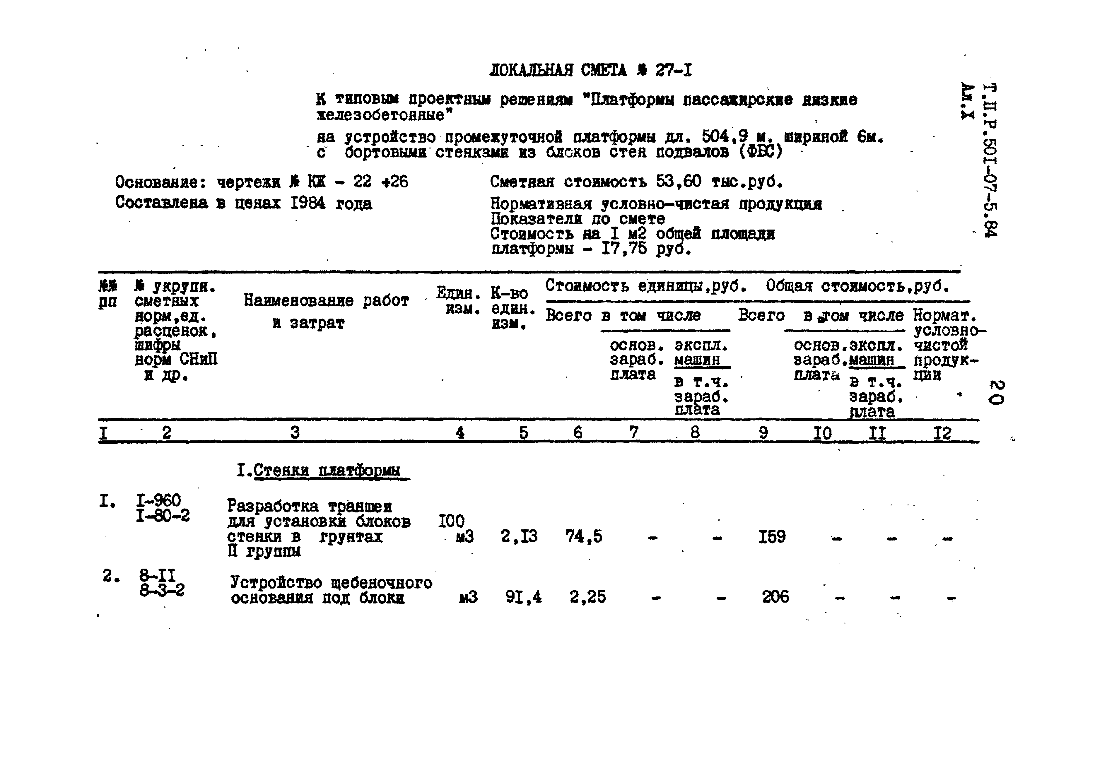 Типовые проектные решения 501-07-5.84