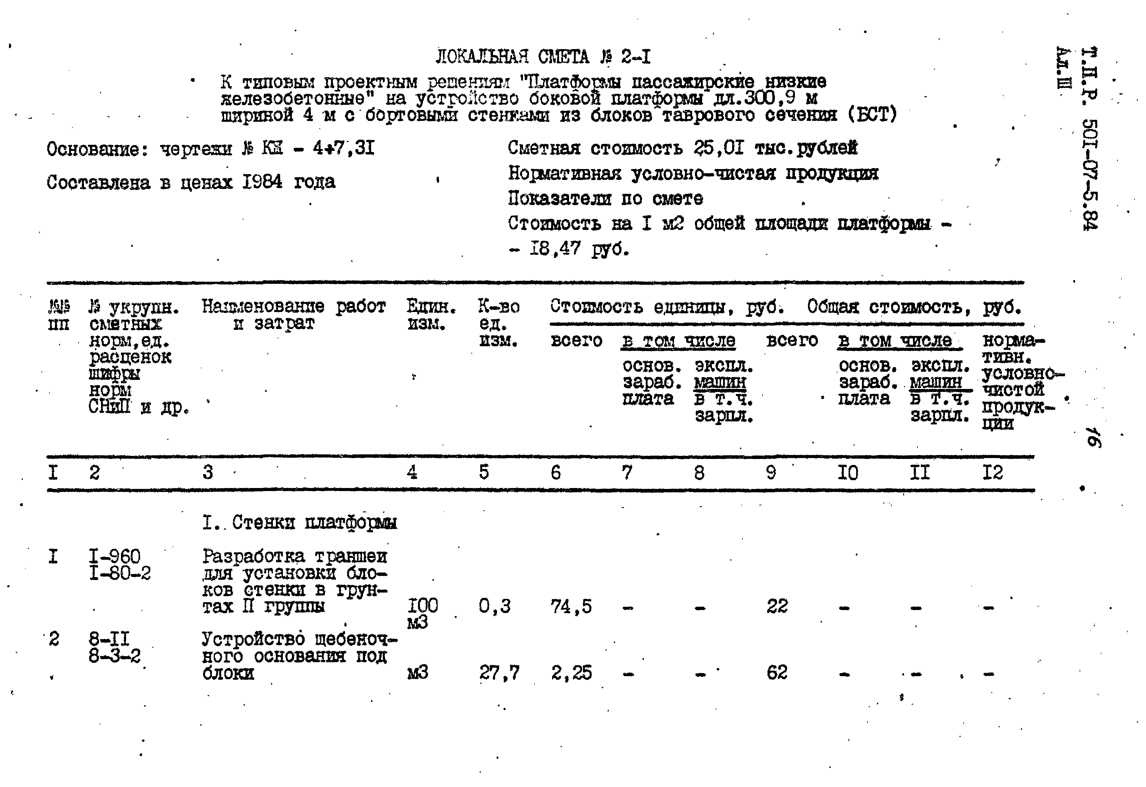 Типовые проектные решения 501-07-5.84