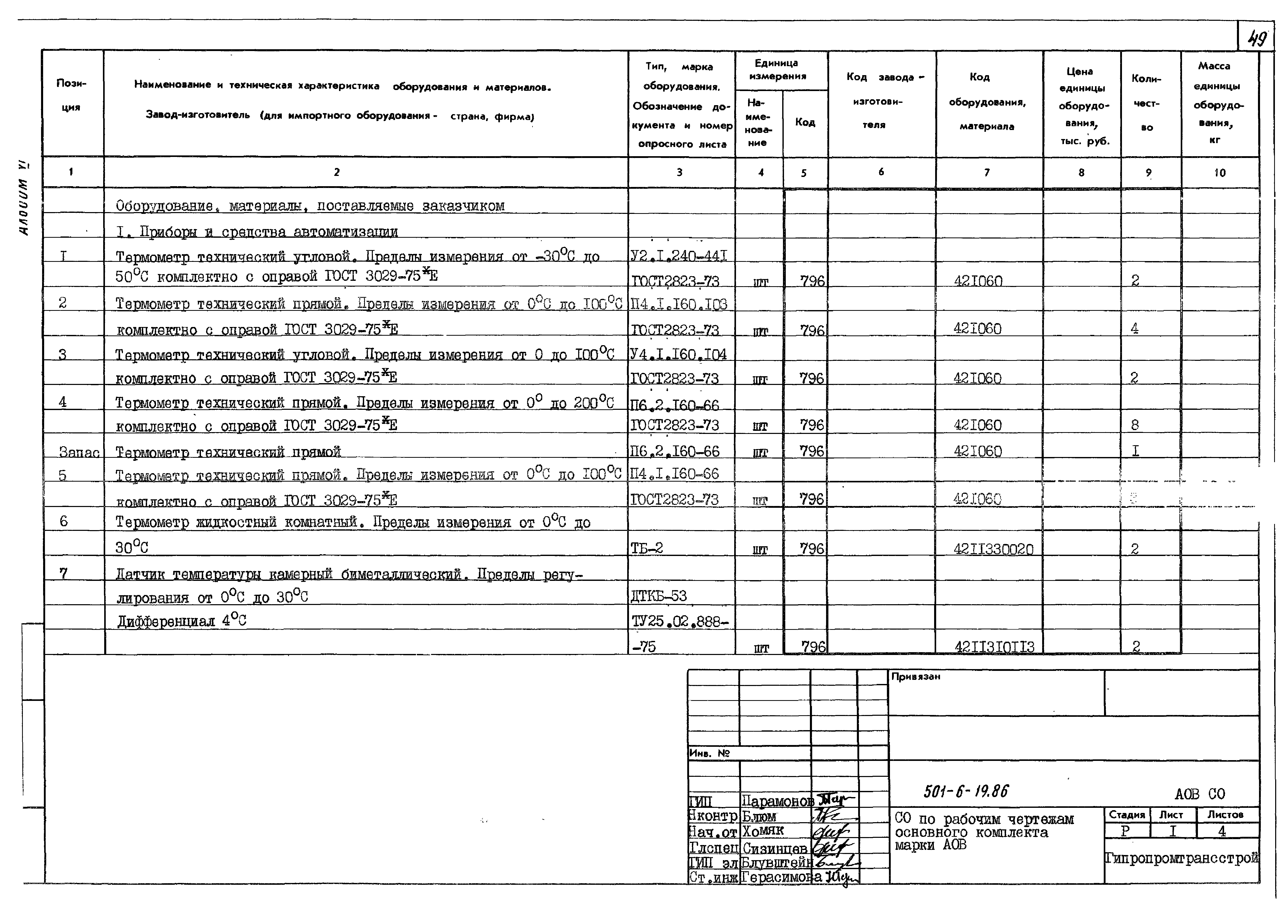 Типовой проект 501-6-19.86