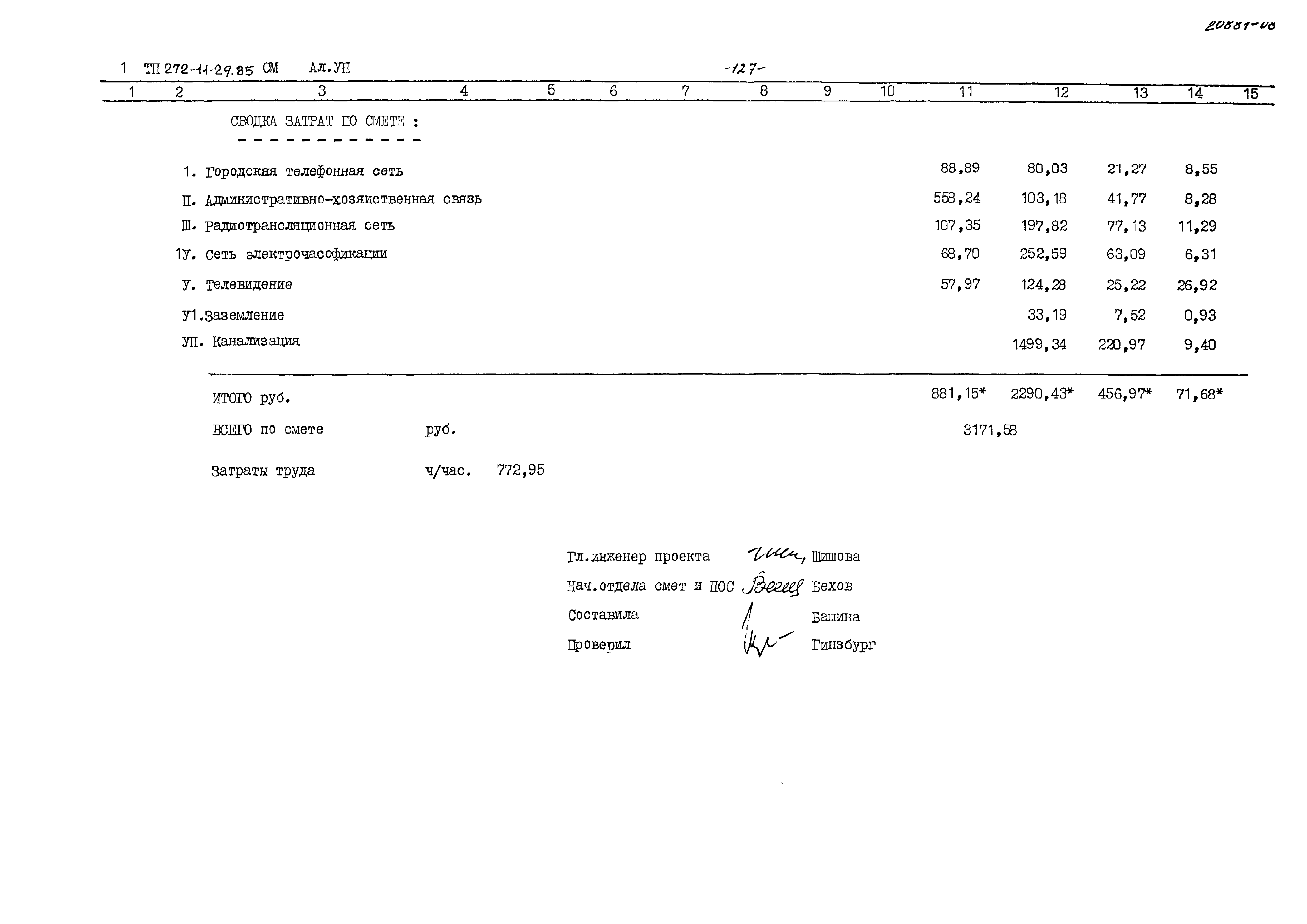 Типовой проект 272-11-29.85