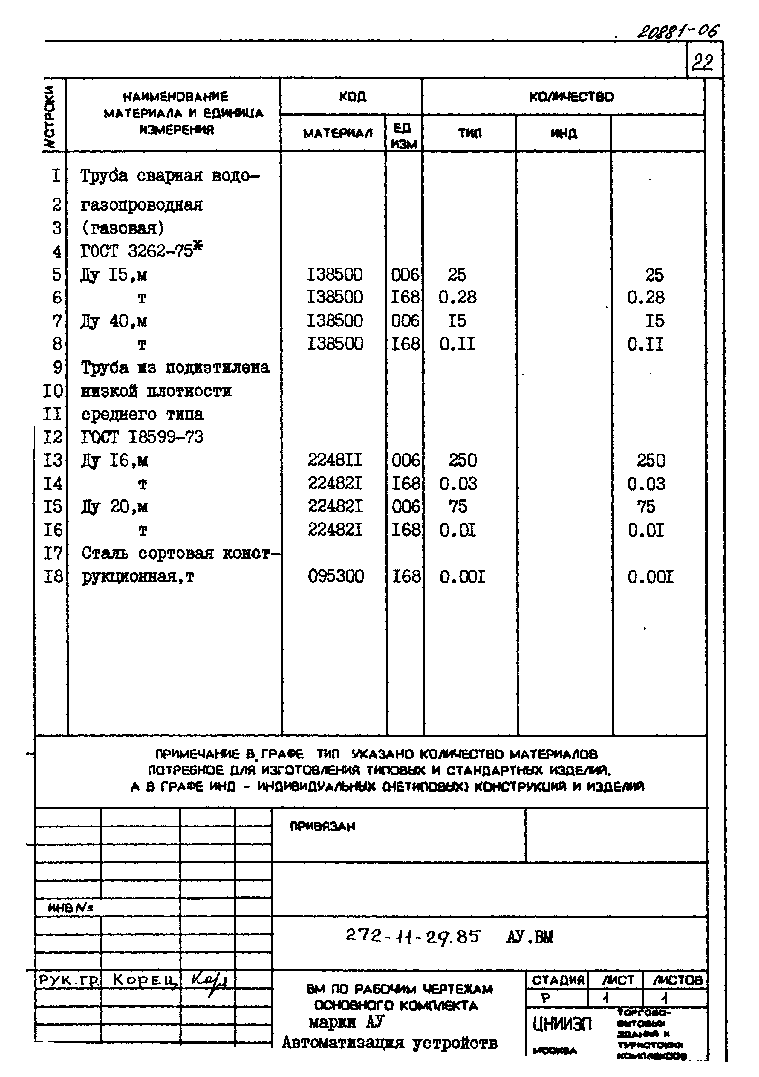 Типовой проект 272-11-29.85