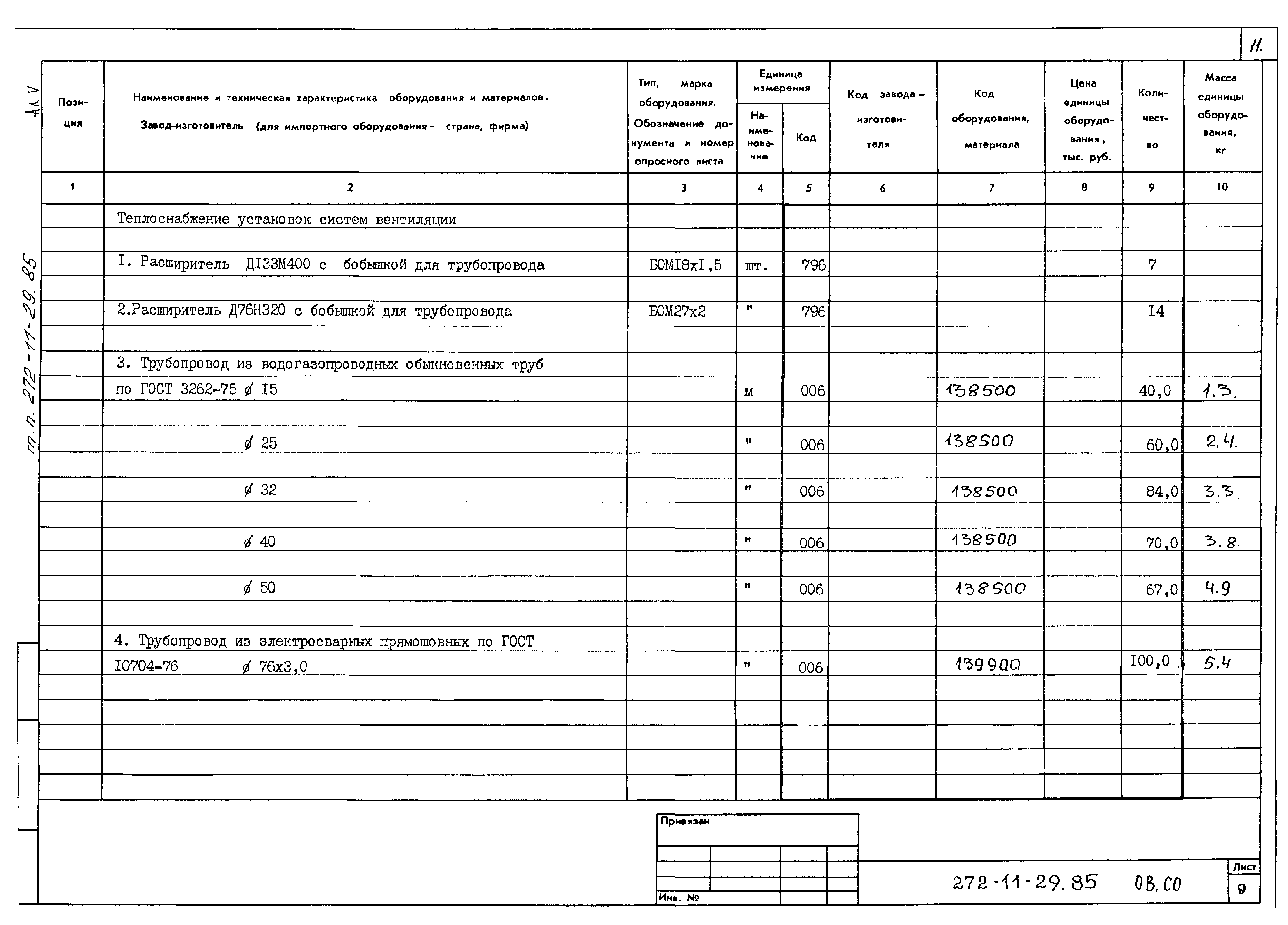 Типовой проект 272-11-29.85