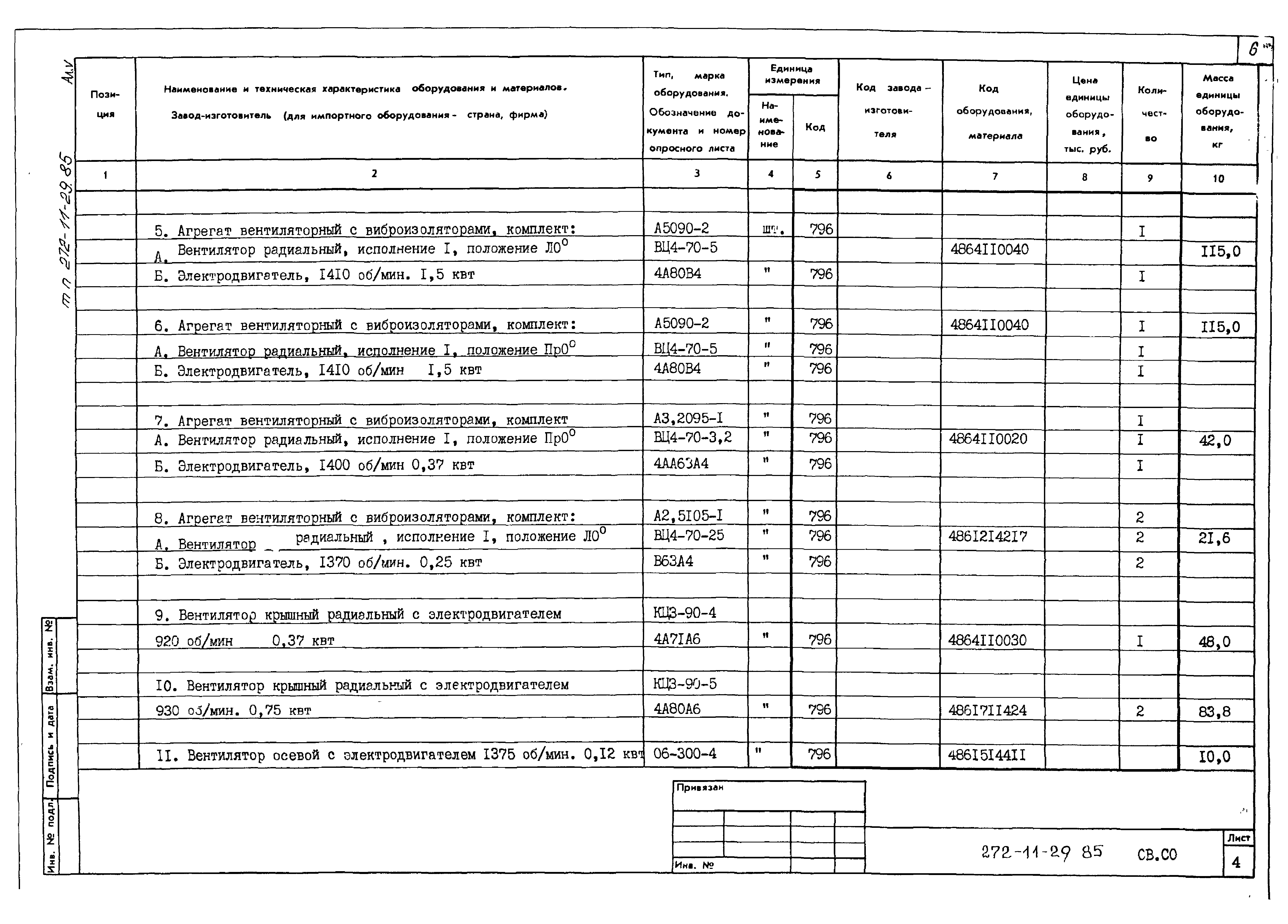 Типовой проект 272-11-29.85