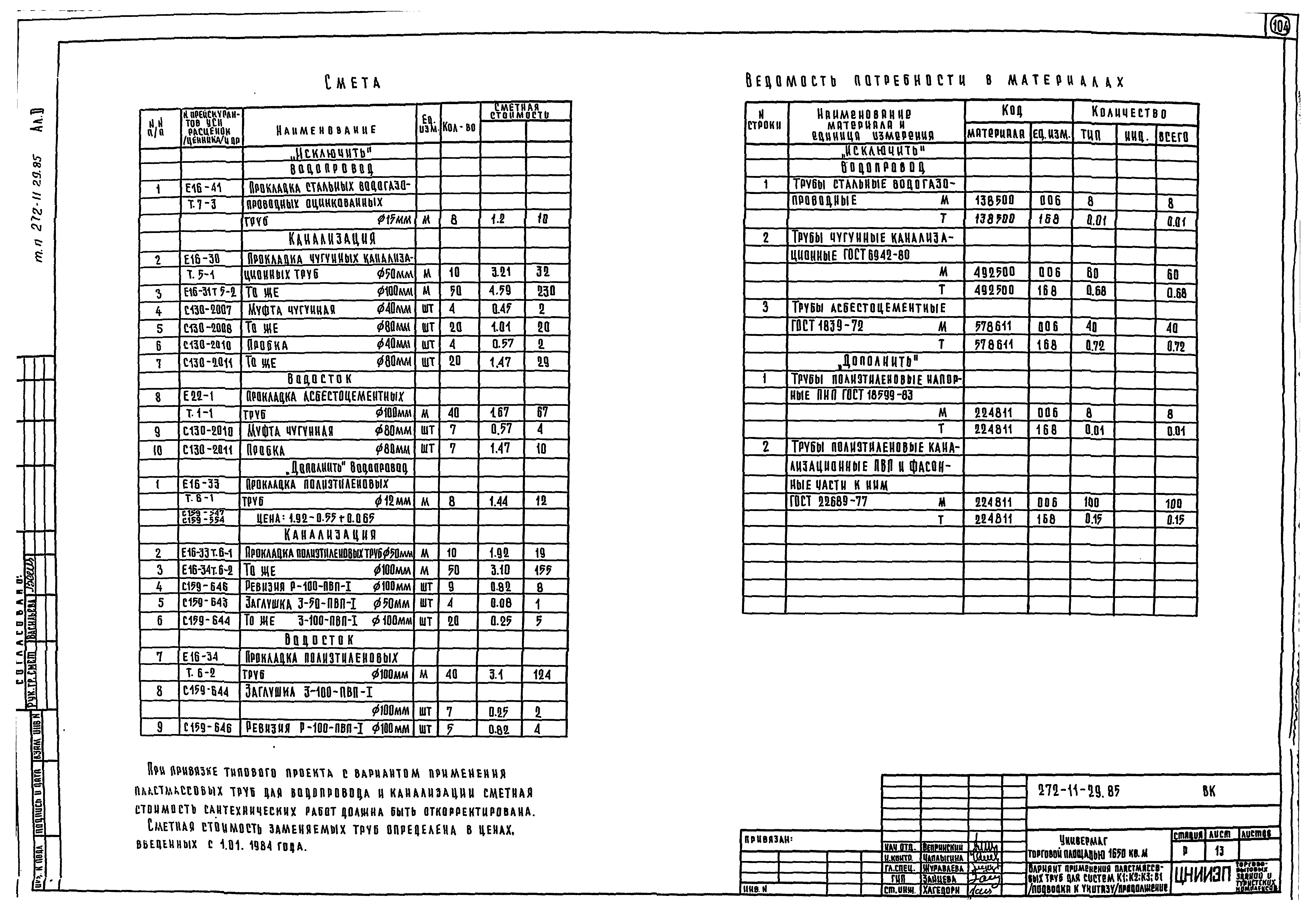 Типовой проект 272-11-29.85