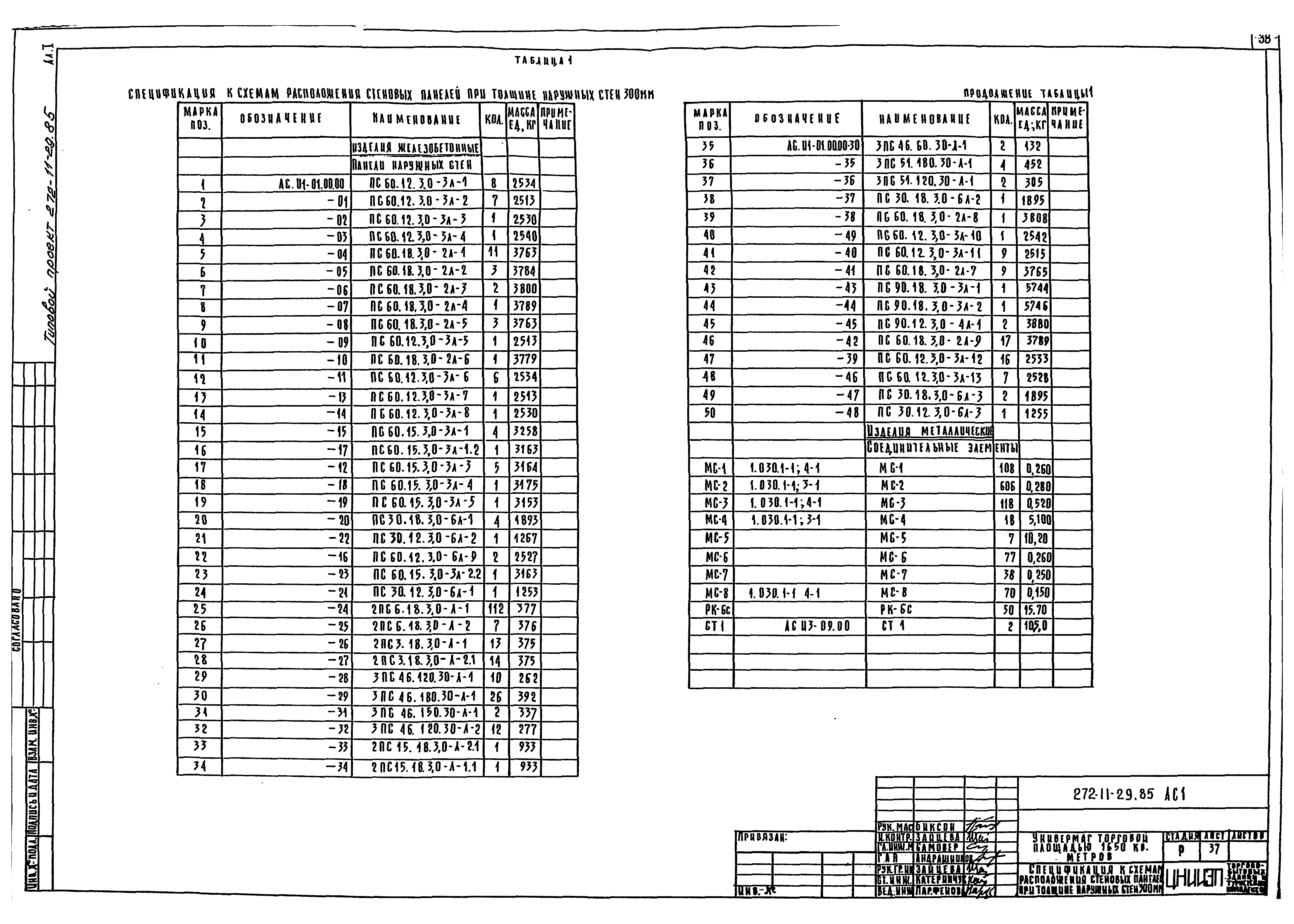 Типовой проект 272-11-29.85