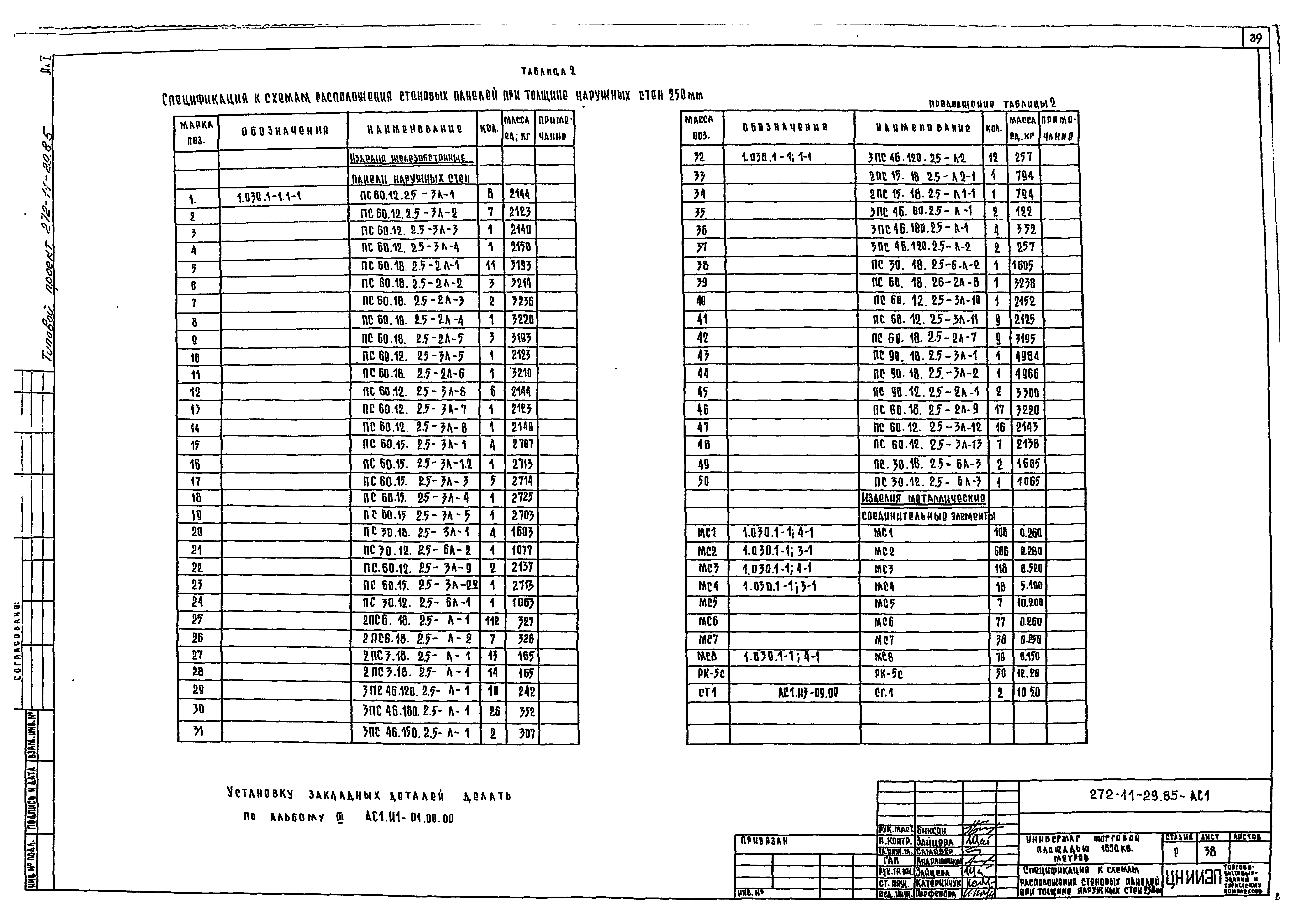 Типовой проект 272-11-29.85