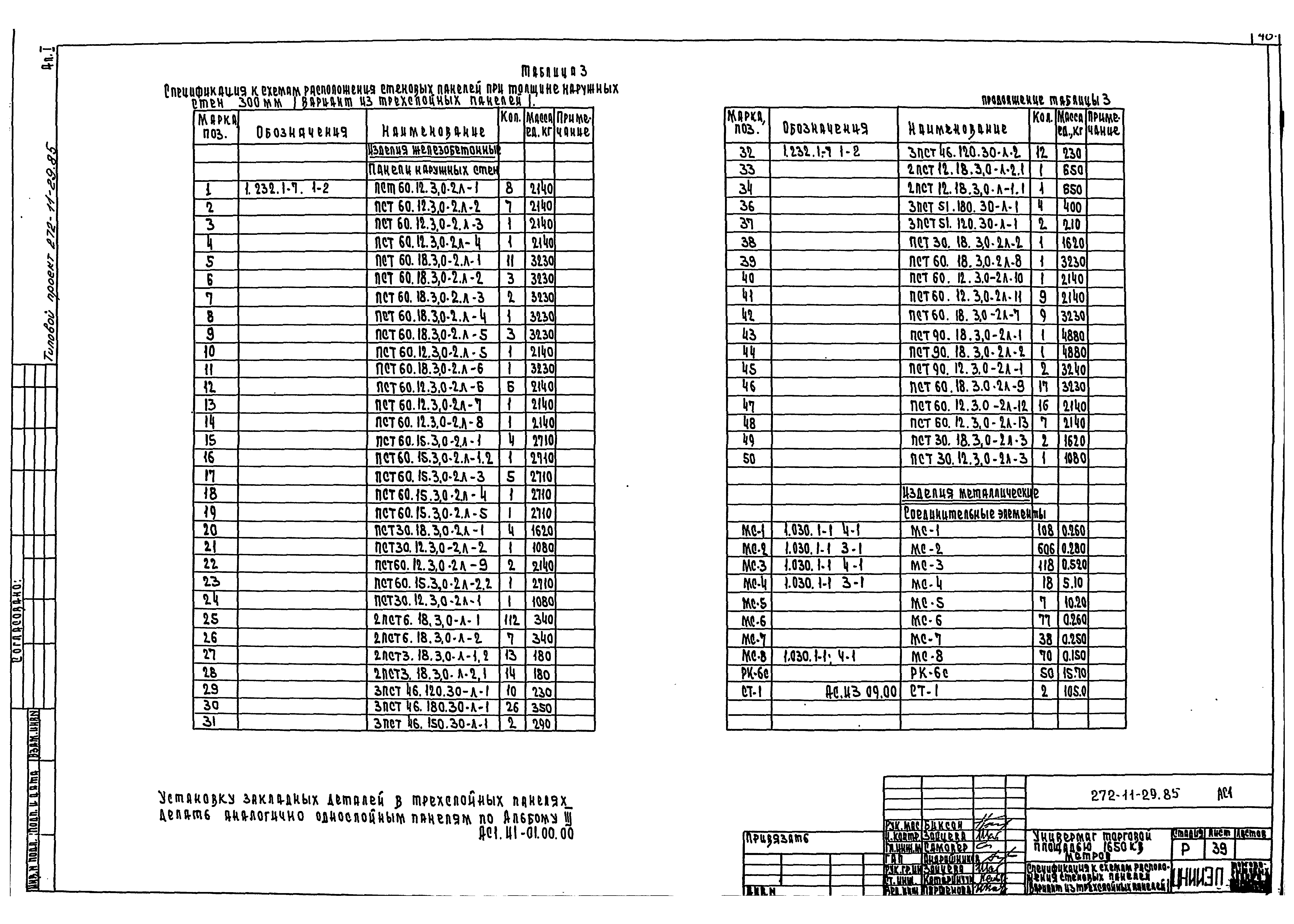 Типовой проект 272-11-29.85