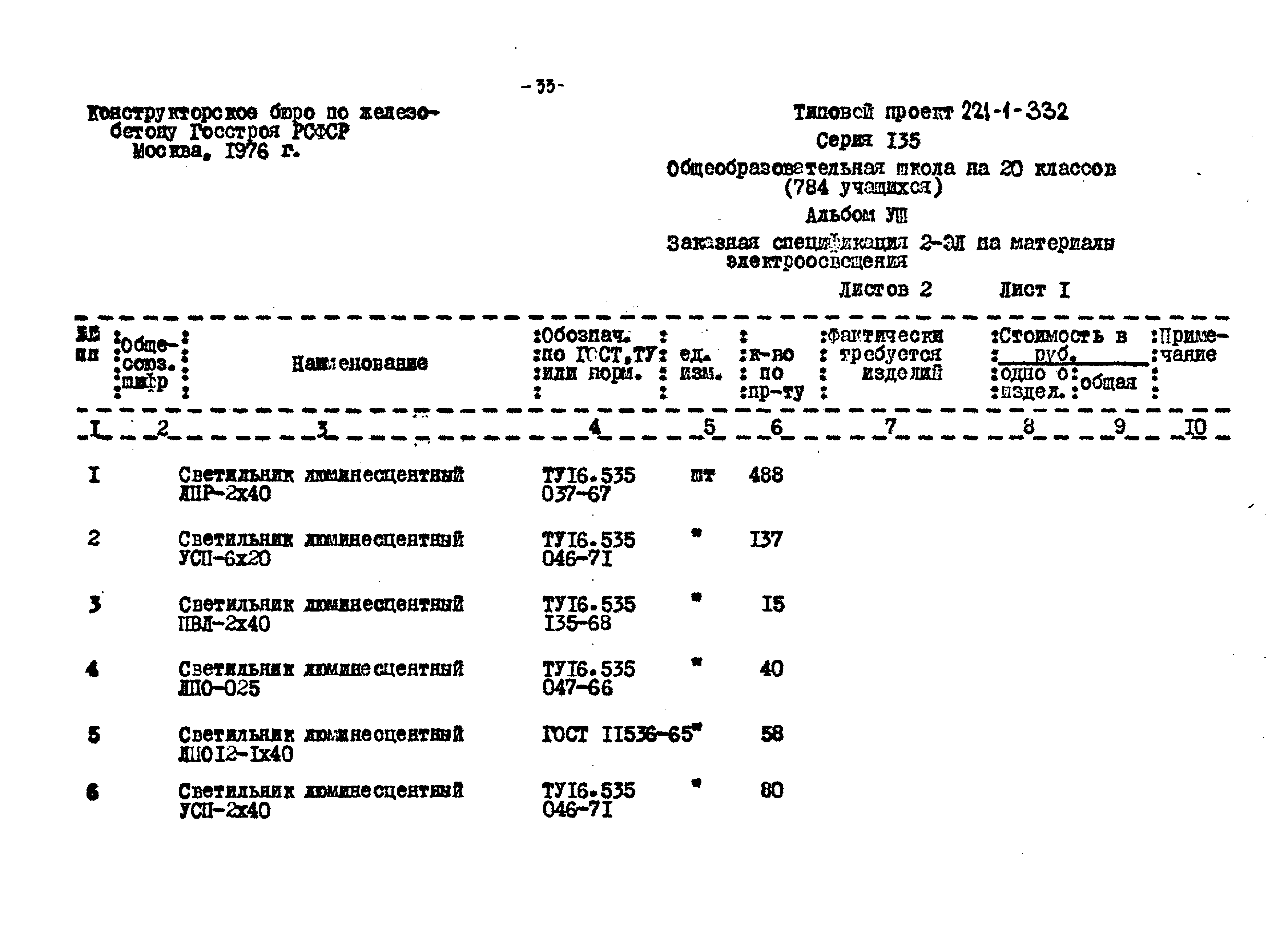 Типовой проект 221-1-332