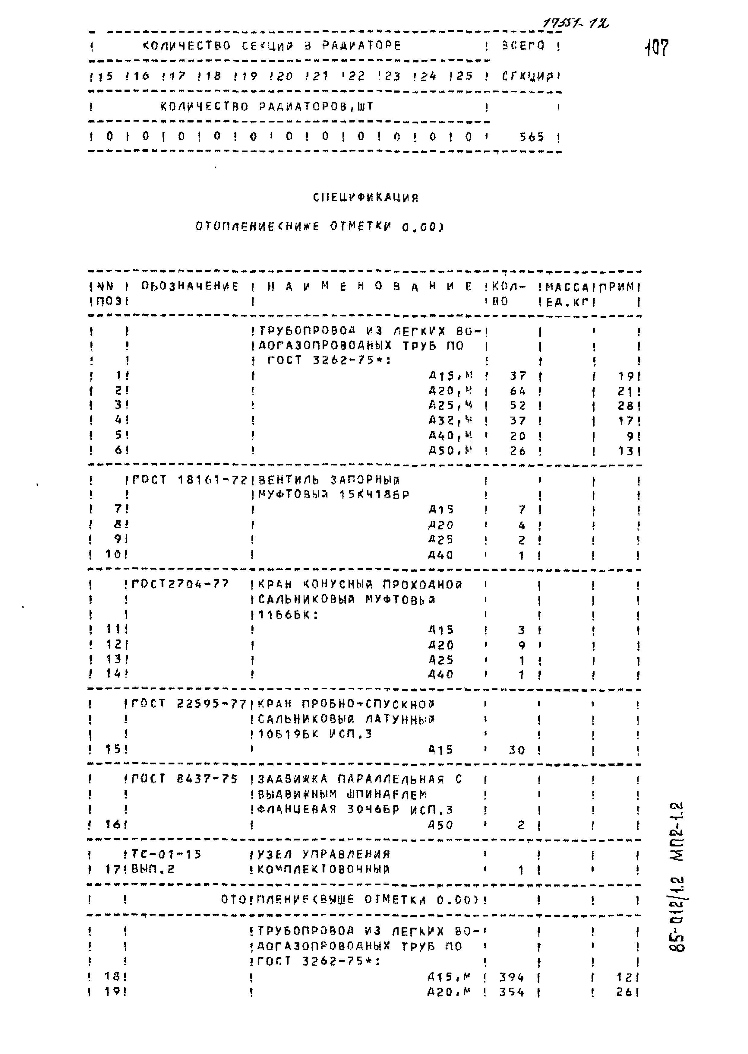 Типовой проект 85-012/1.2