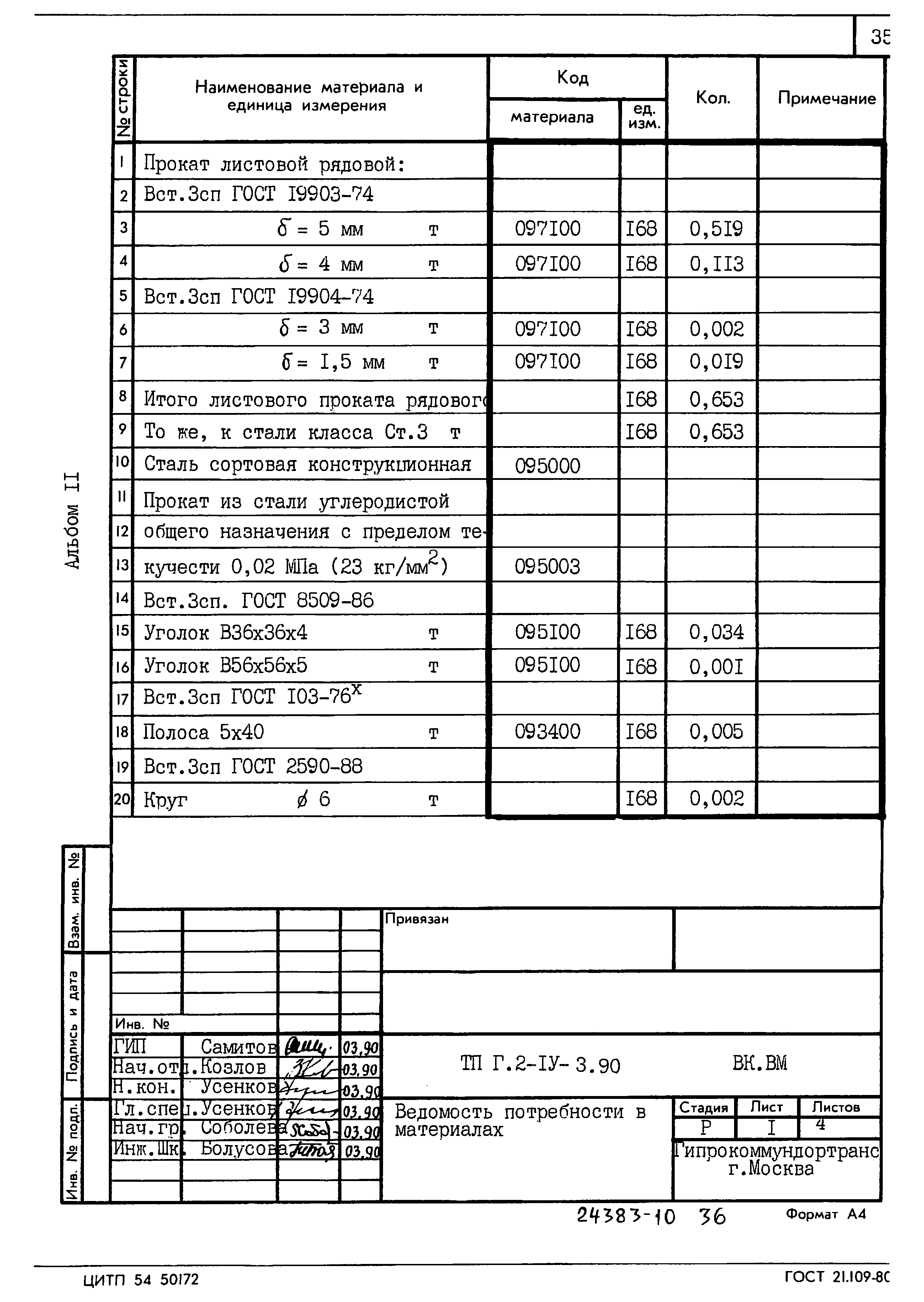 Типовой проект Г.2-IV-3.90