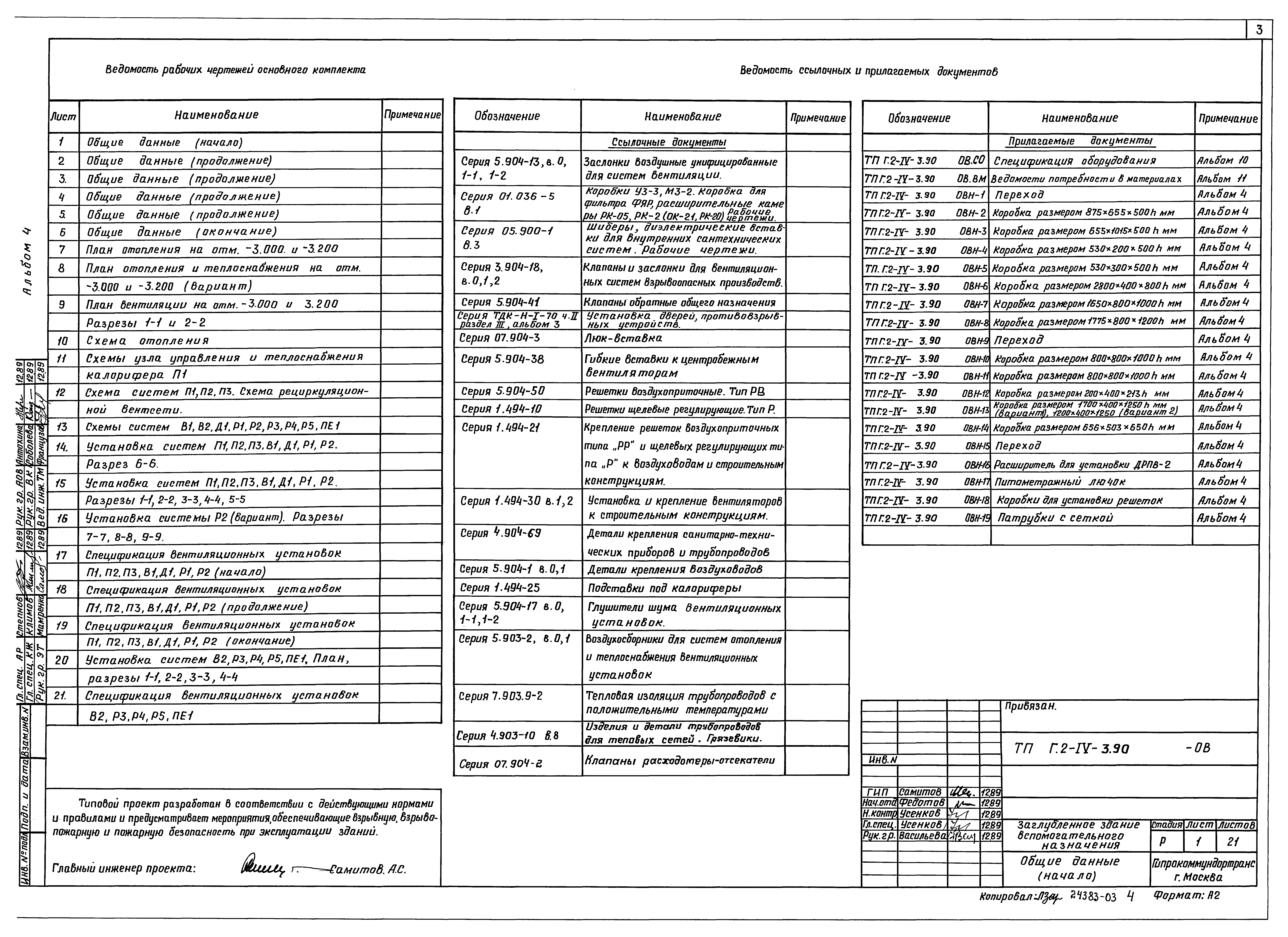 Типовой проект Г.2-IV-3.90