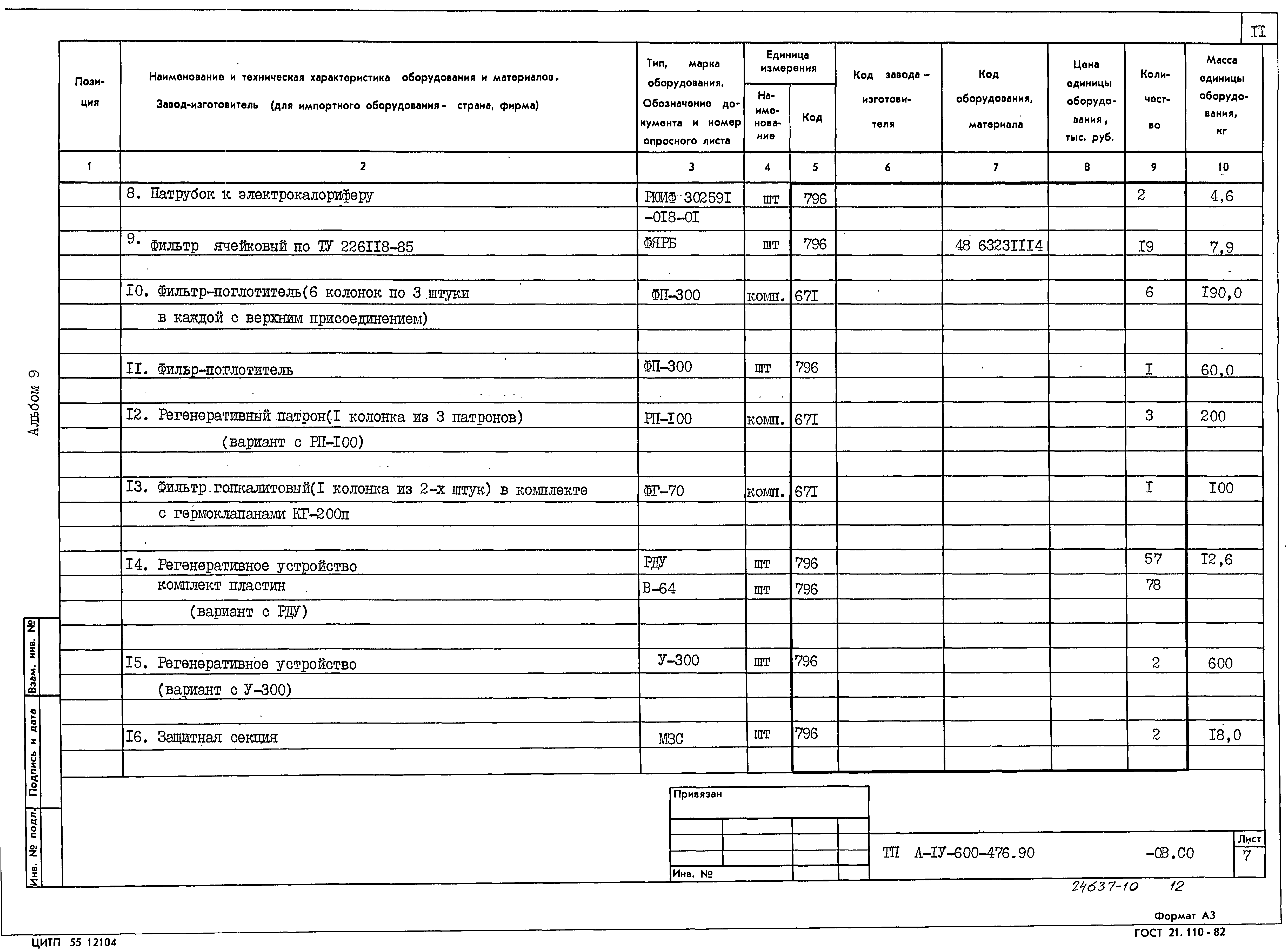 Типовой проект А-IV-600-476.90