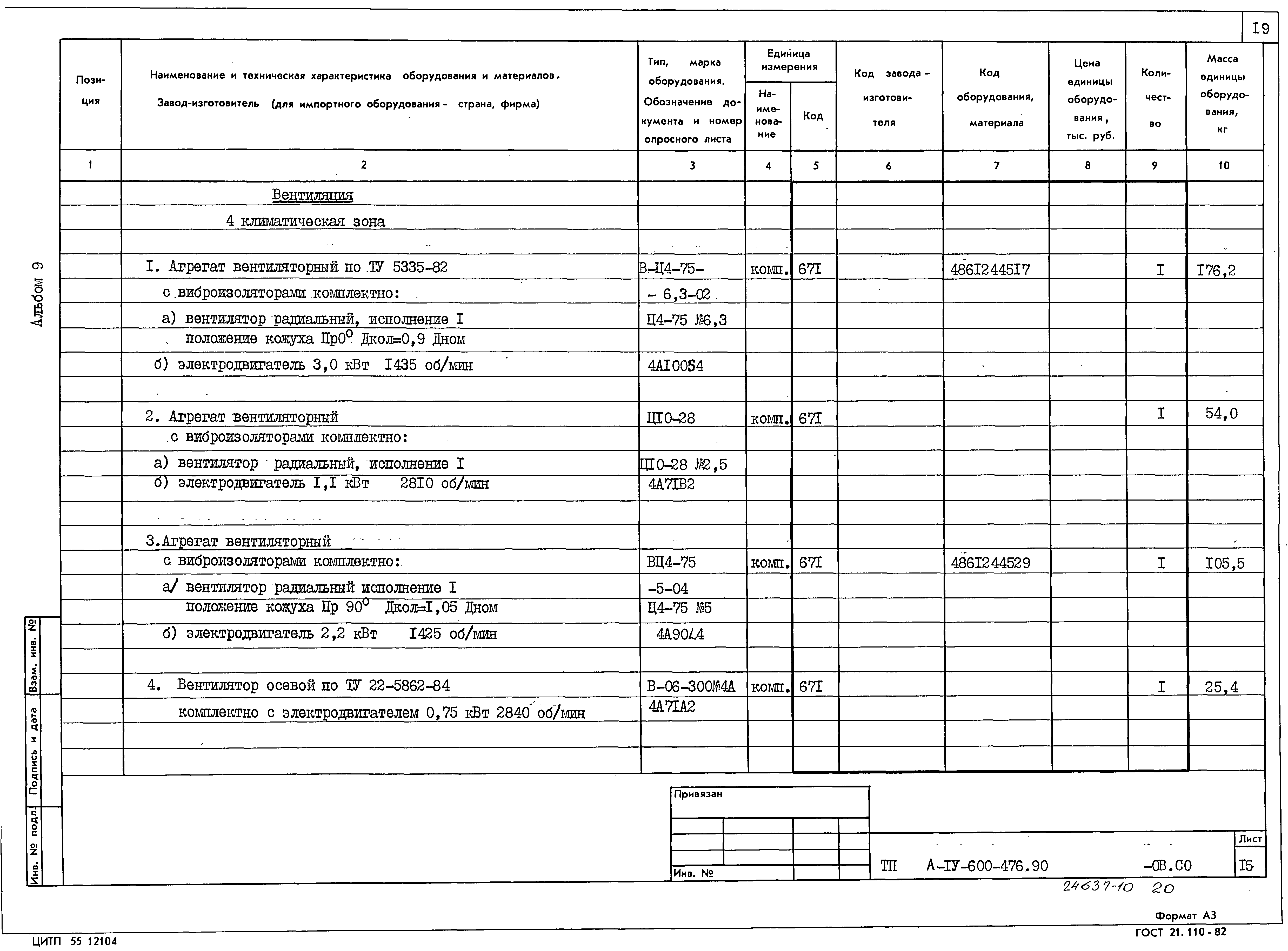 Типовой проект А-IV-600-476.90