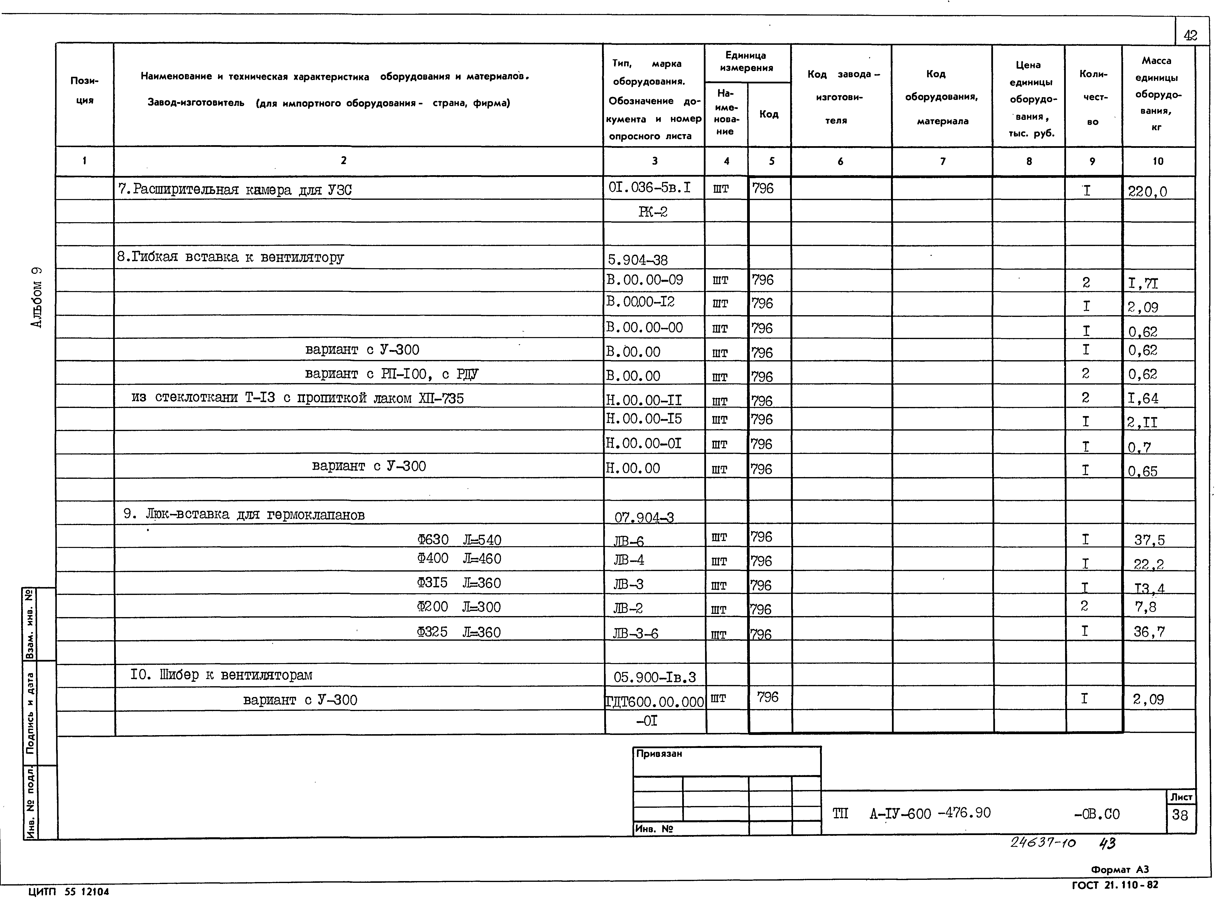 Типовой проект А-IV-600-476.90