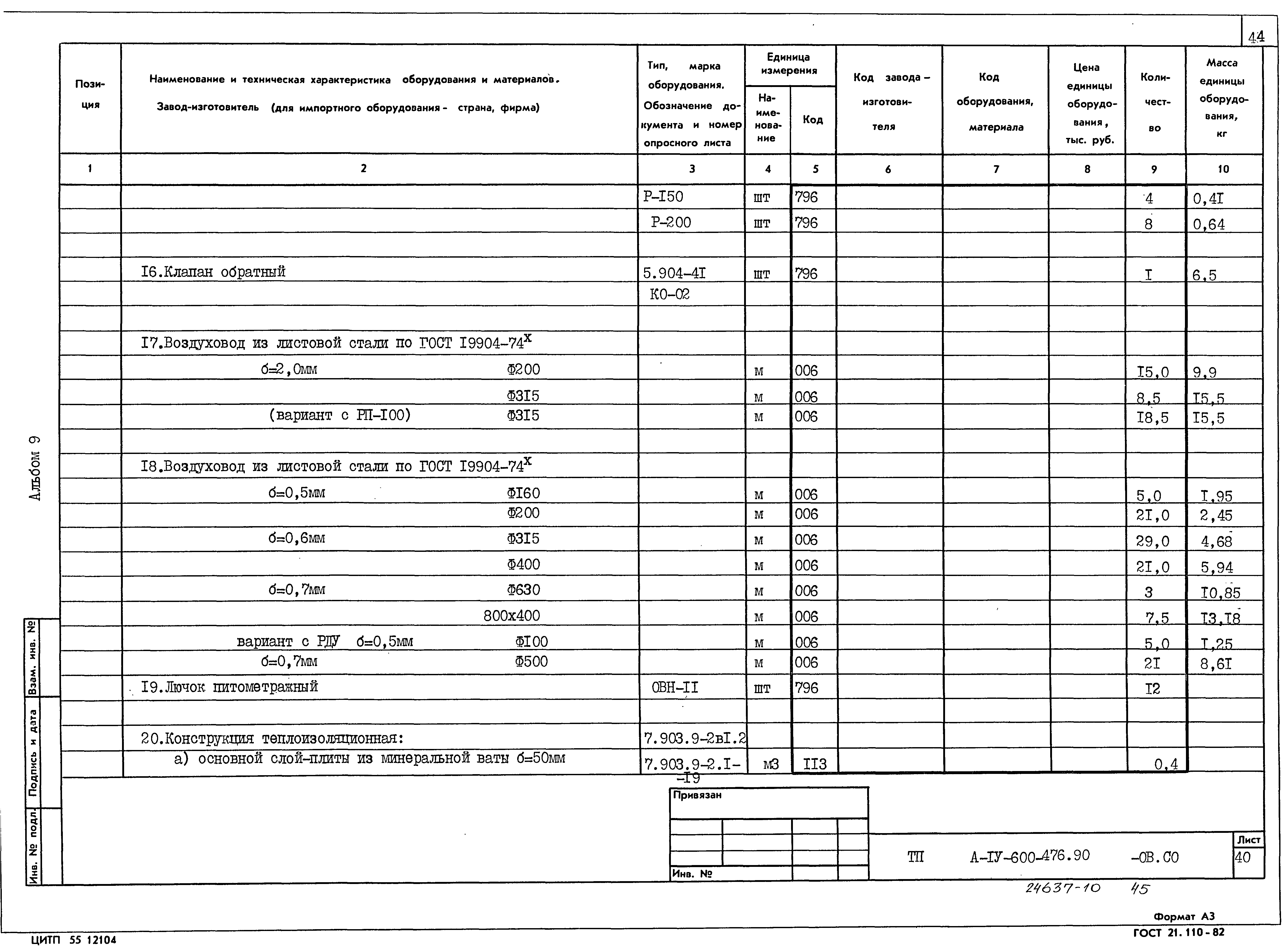 Типовой проект А-IV-600-476.90