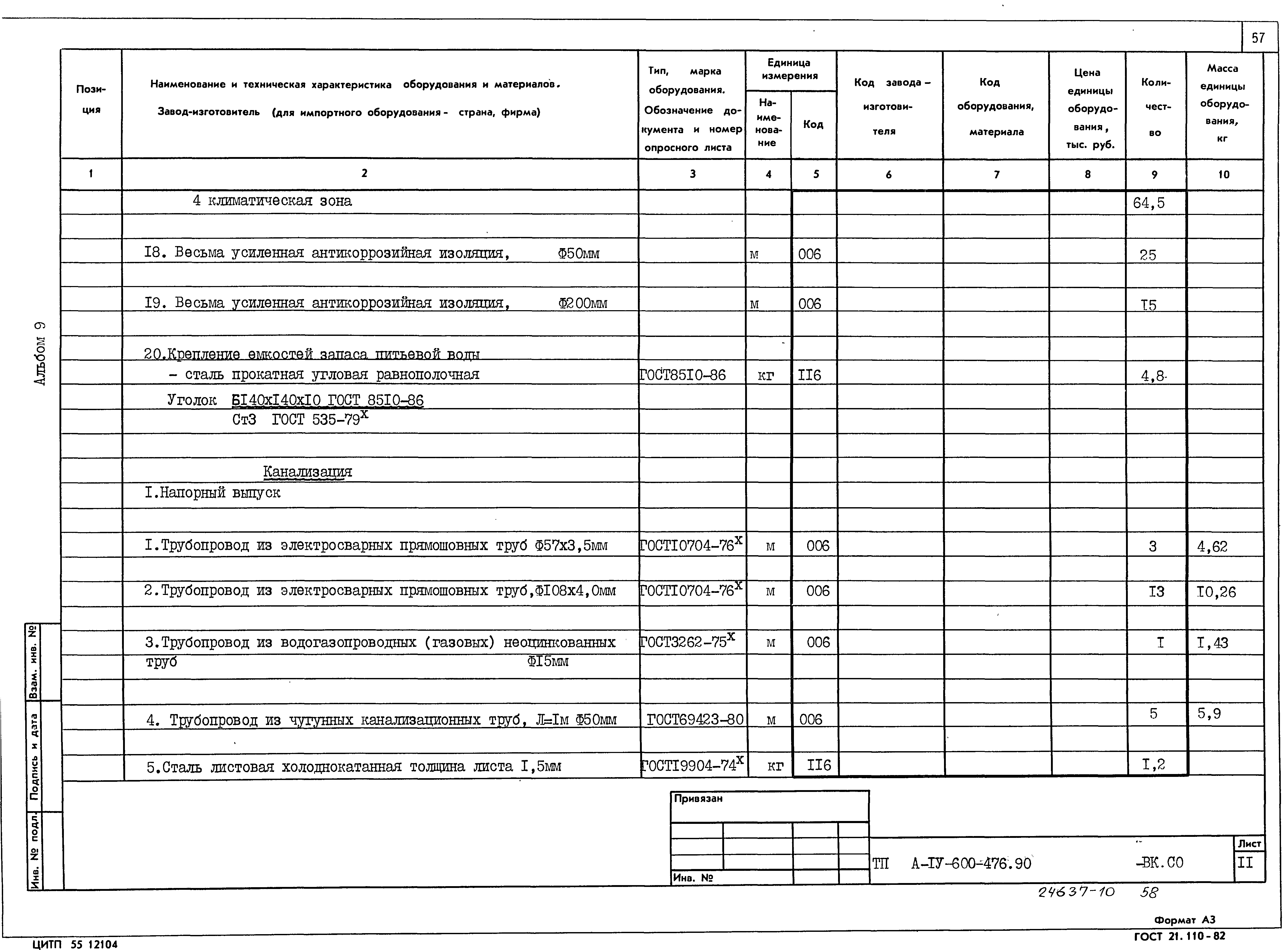 Типовой проект А-IV-600-476.90